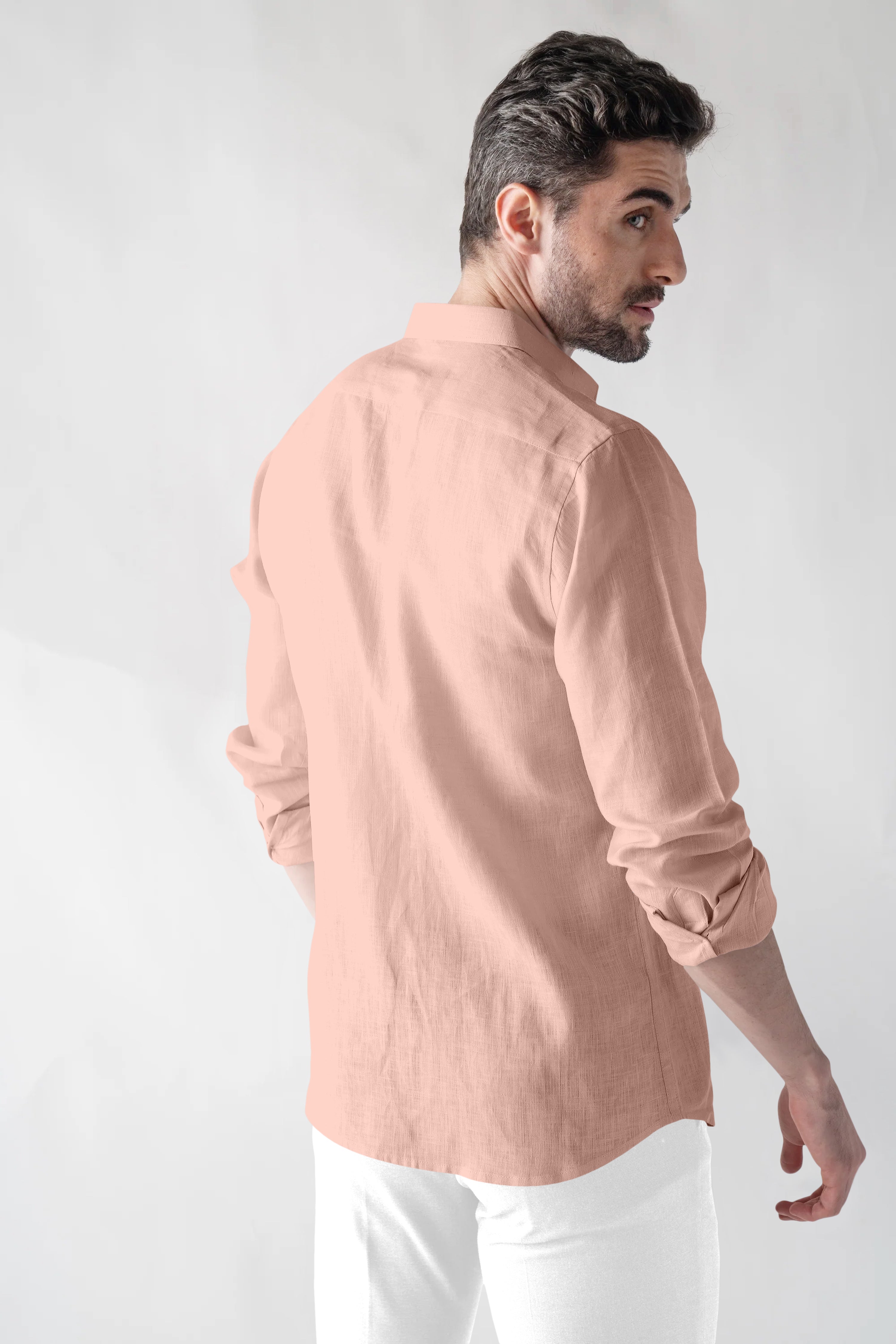 Soft Linen Coral Casual Shirt