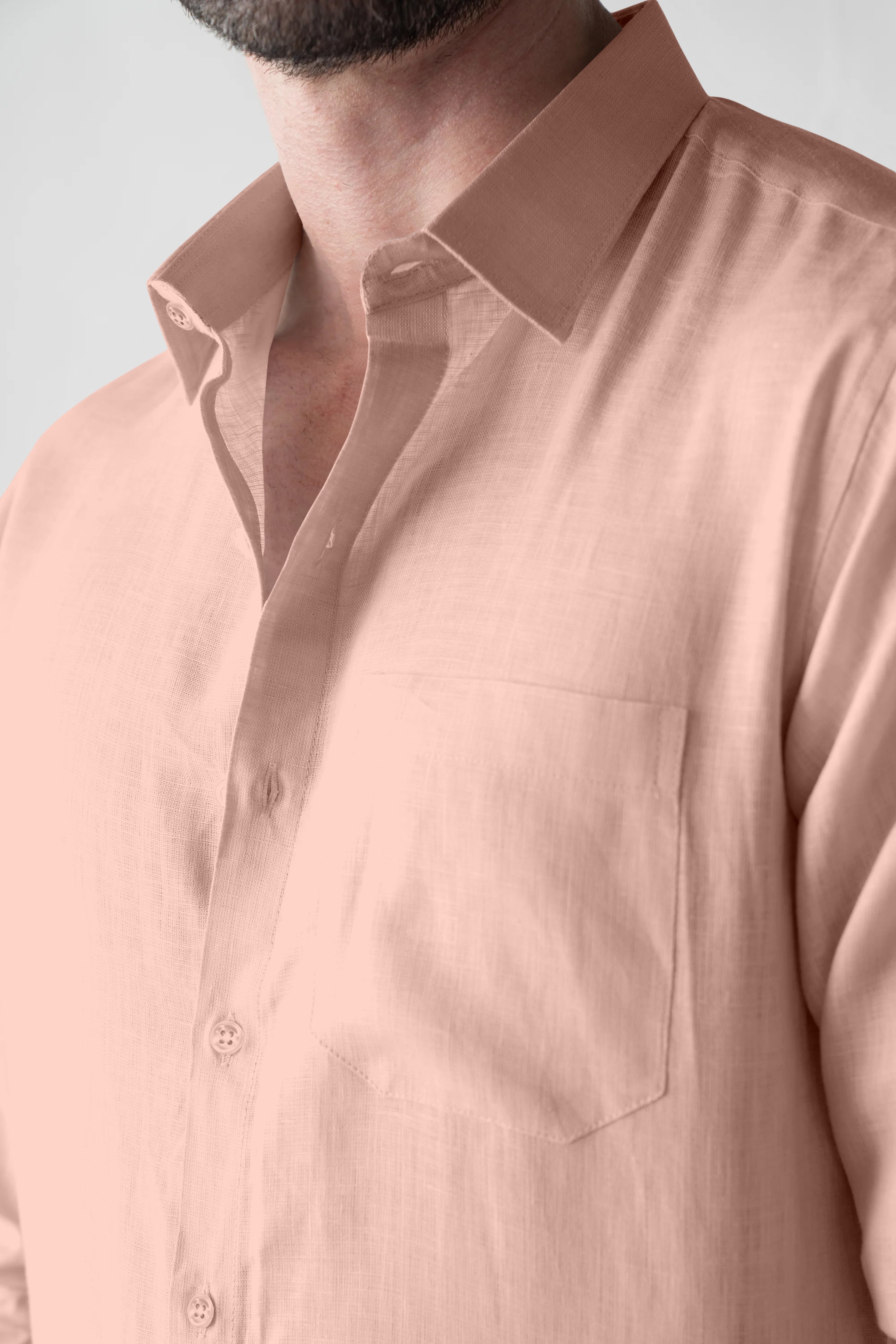 Soft Linen Coral Casual Shirt