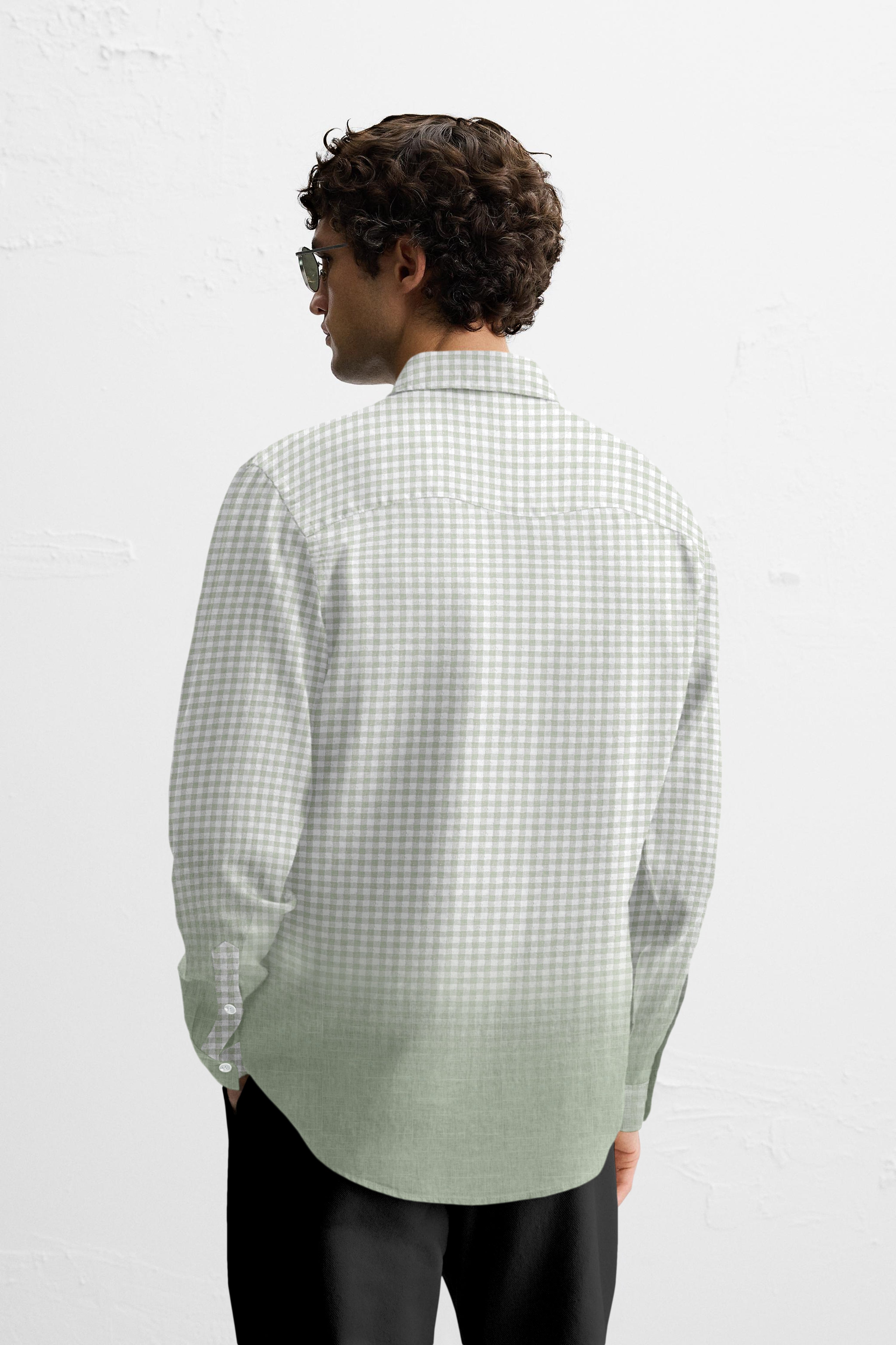 Ombre Gingham Green Shirt