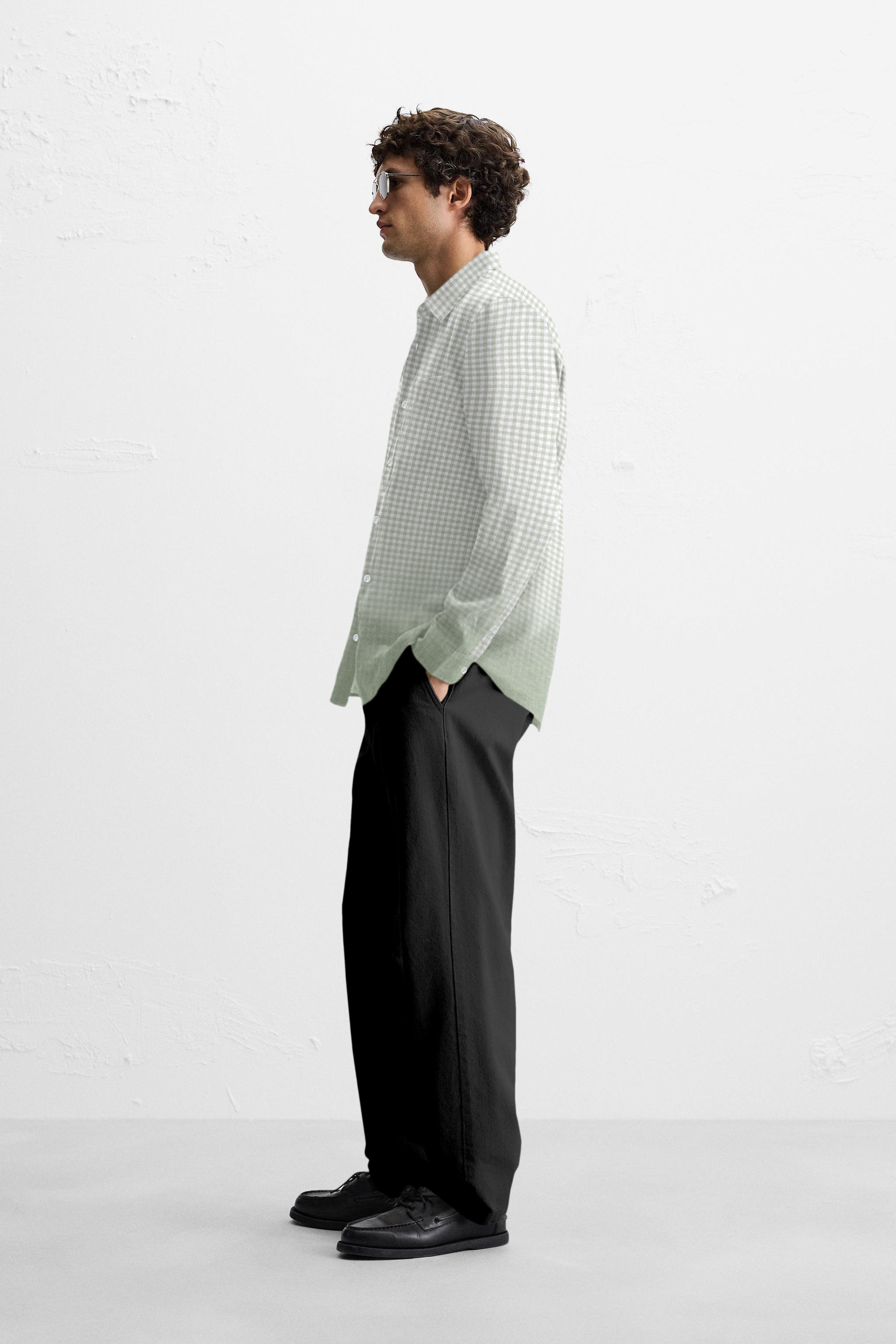 Ombre Gingham Green Shirt