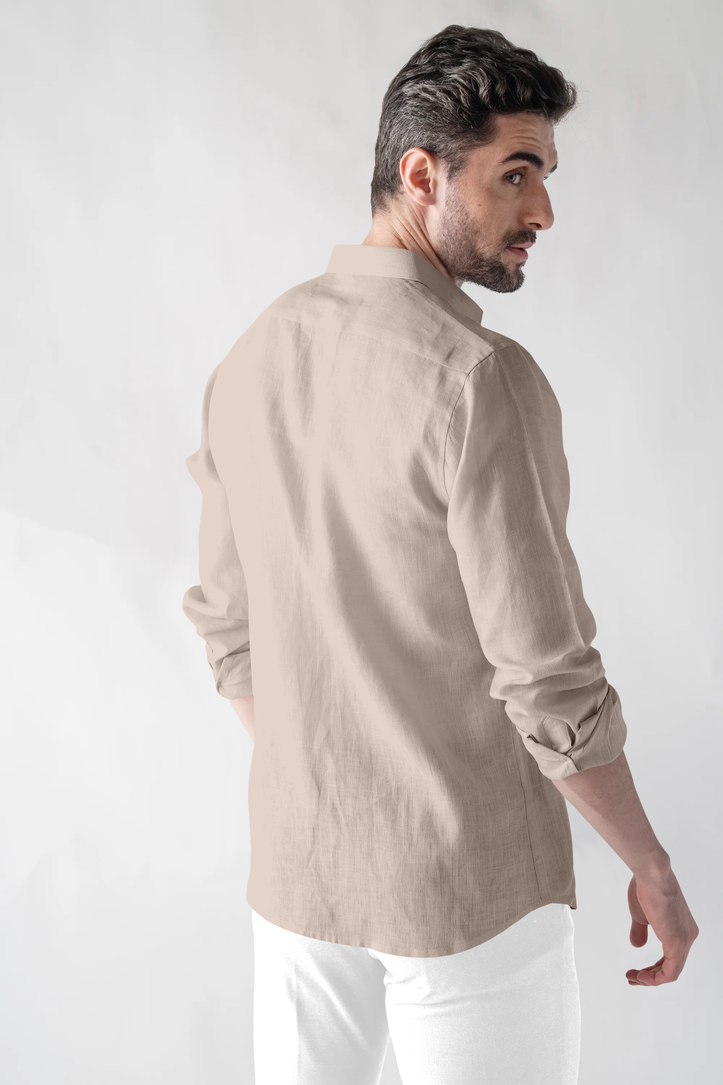 Soft Linen Sand  Casual Shirt