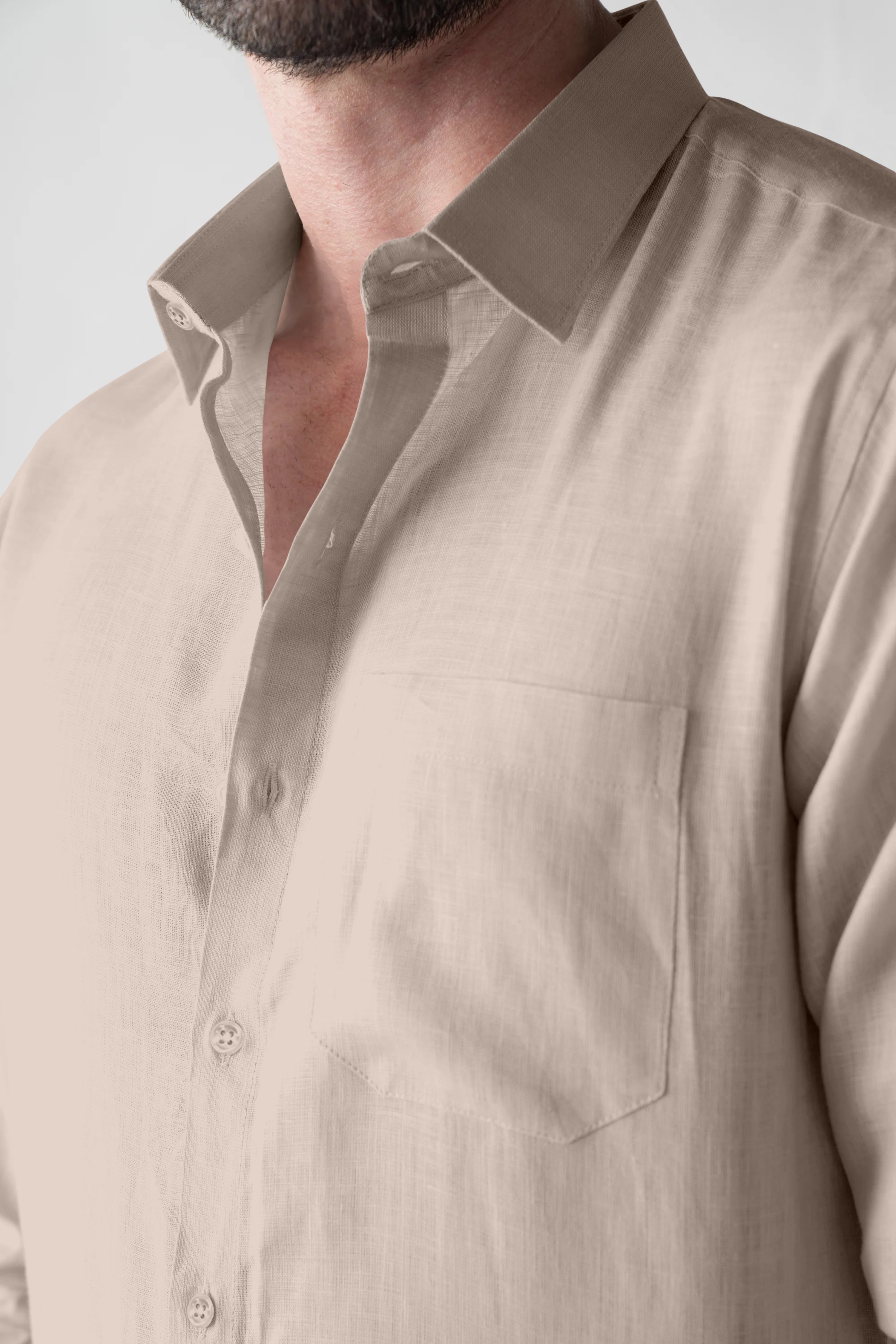 Soft Linen Sand  Casual Shirt