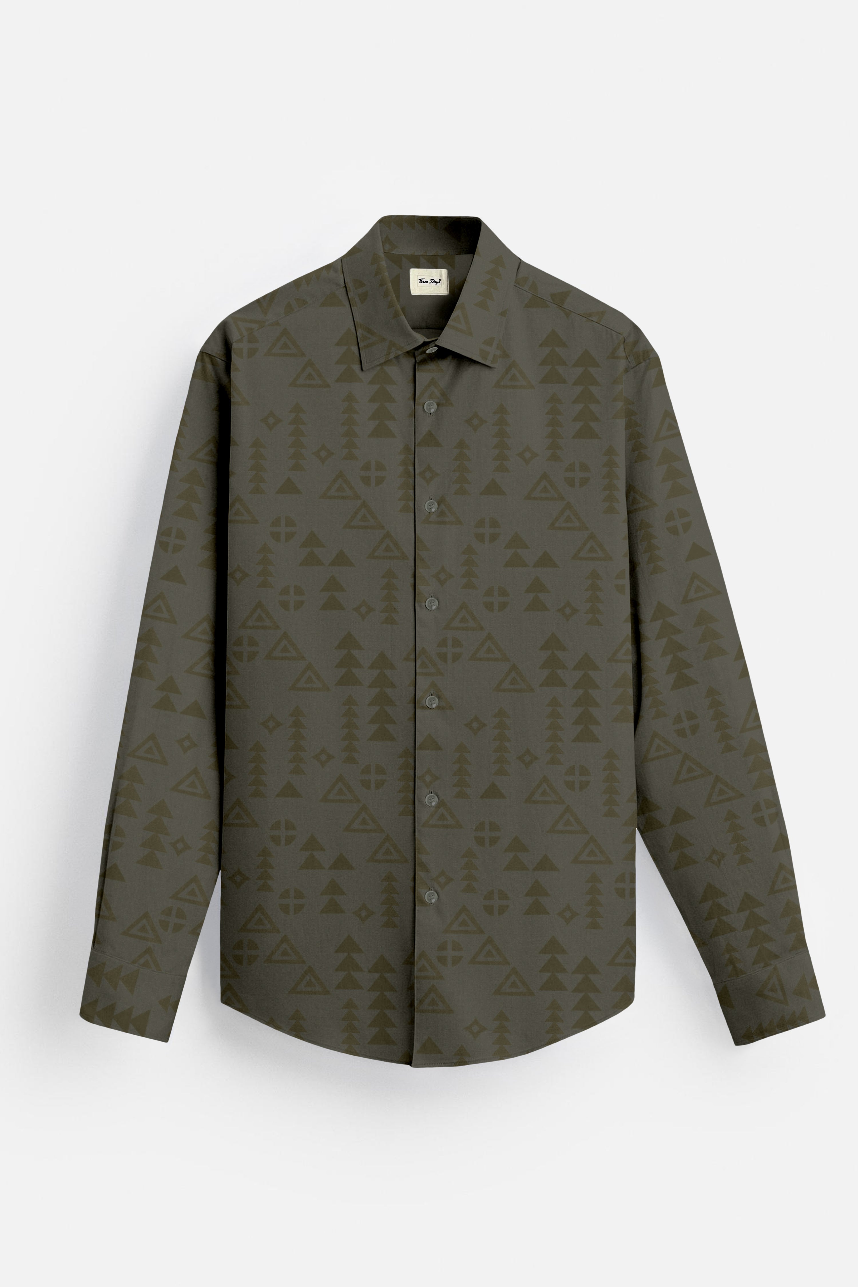 Textured Brasso Olive Shirt - Three Days