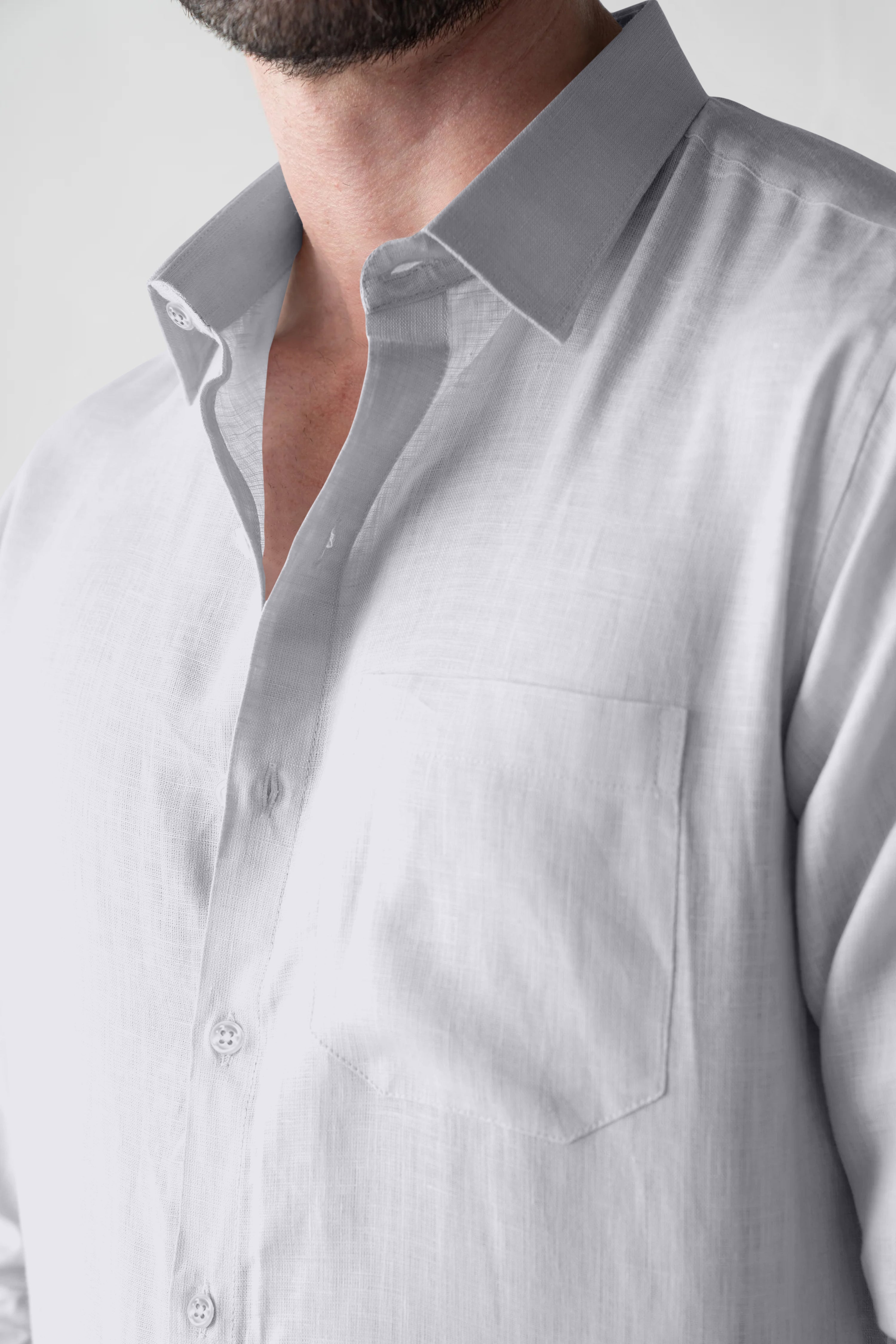 Soft Linen Grey  Casual Shirt
