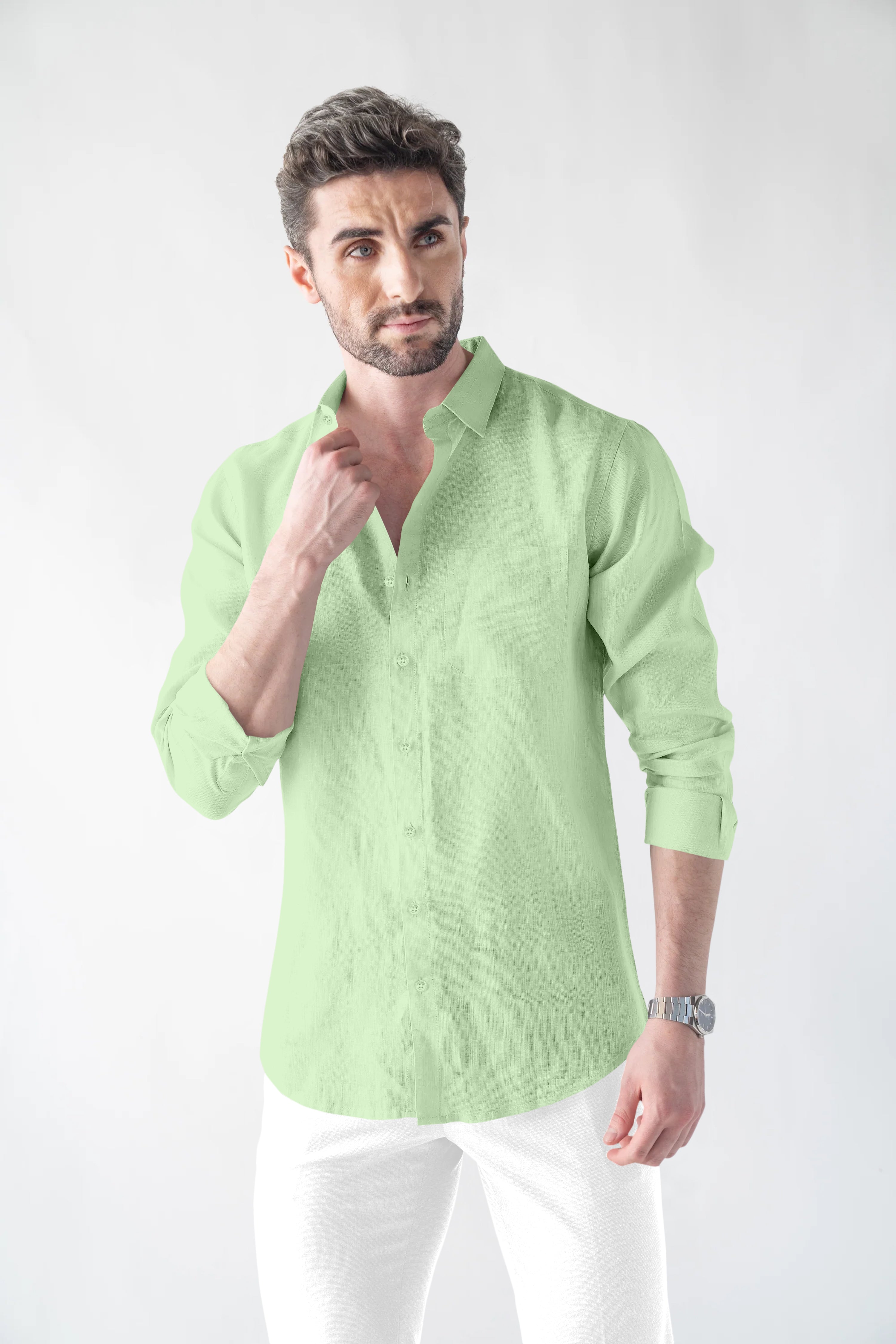 Soft Linen Lime Casual Shirt