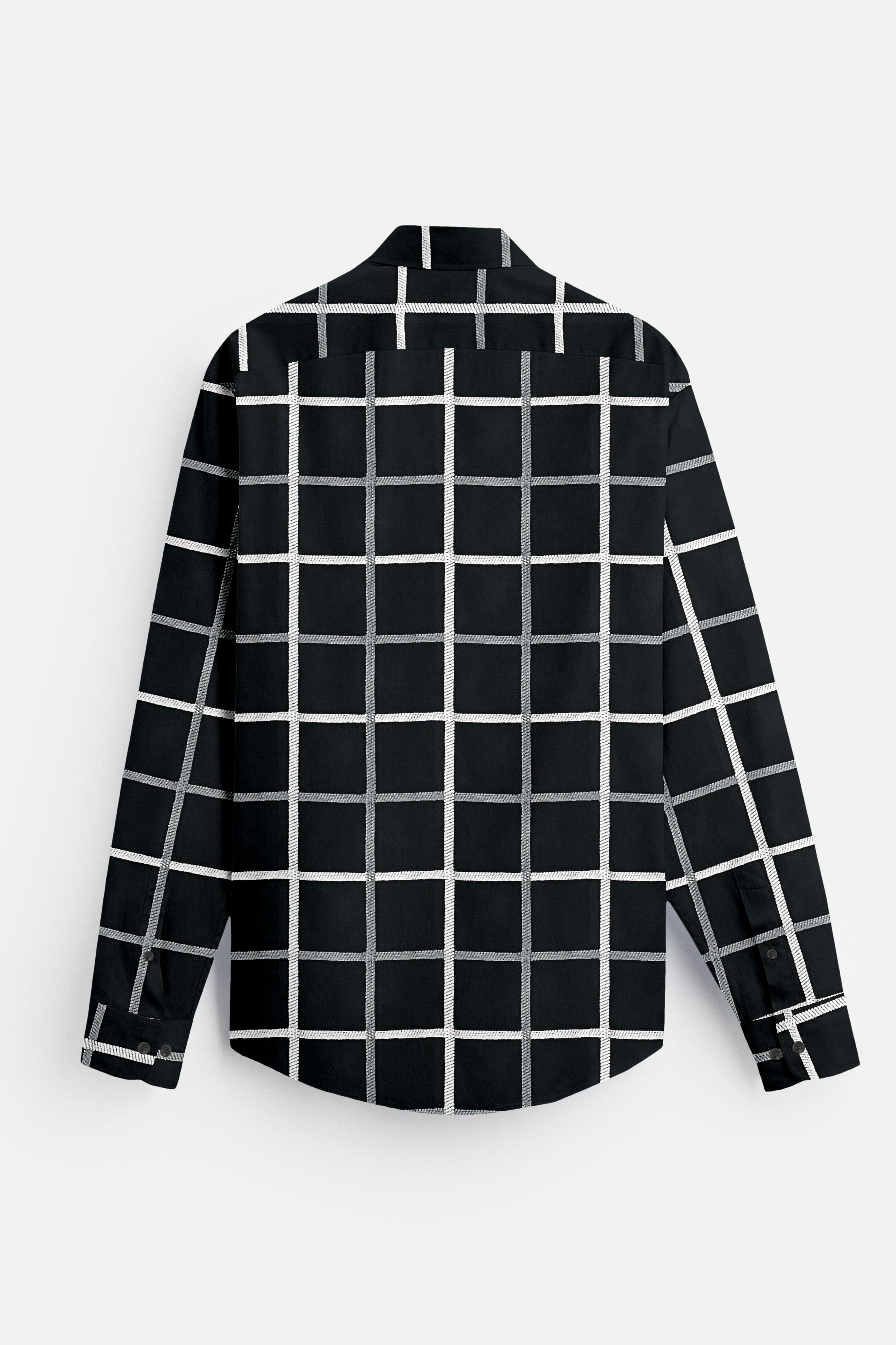 Pure Cotton Textured Black Shirt - Three Days