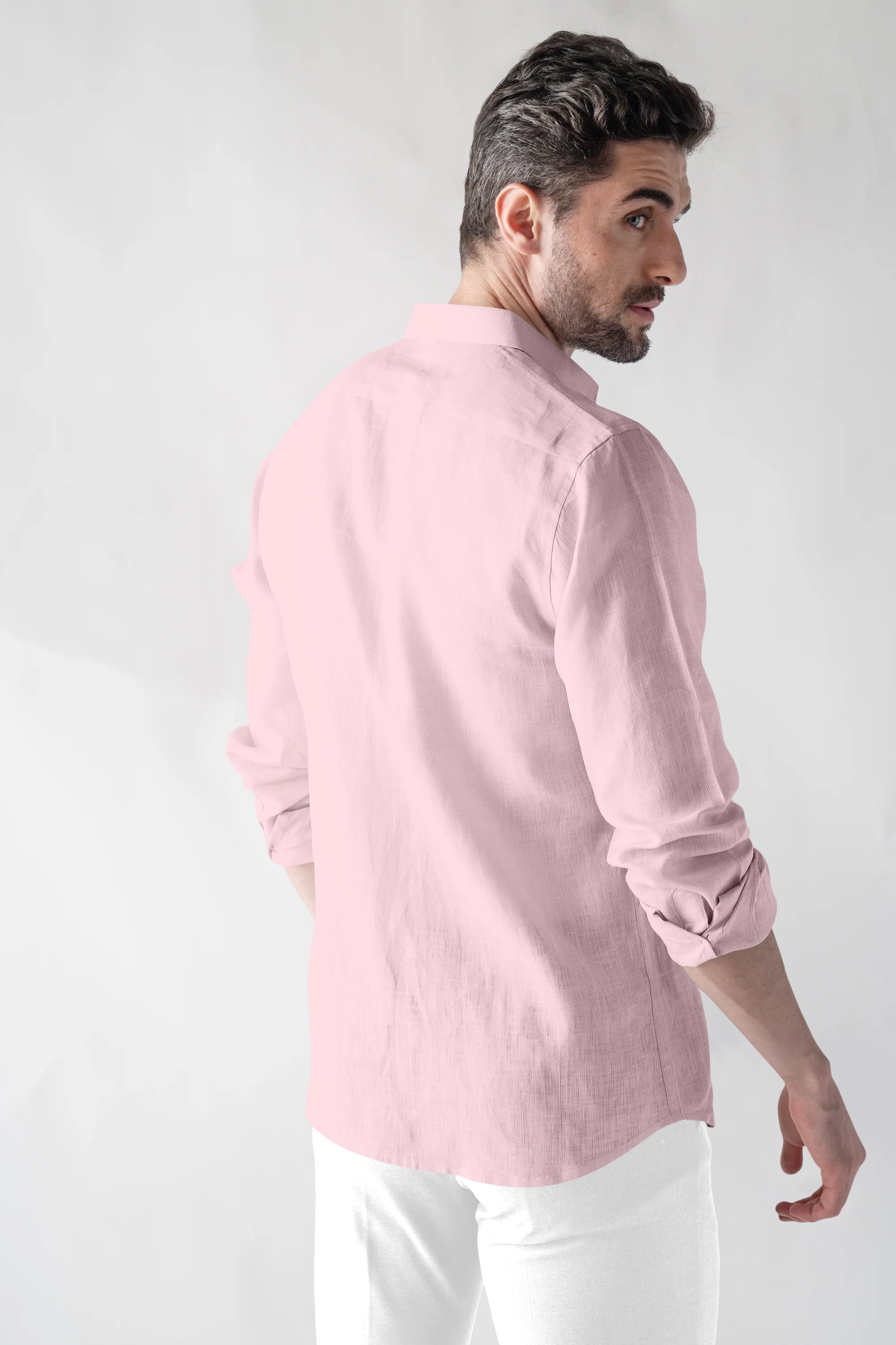 Soft Linen Light Pink  Casual Shirt