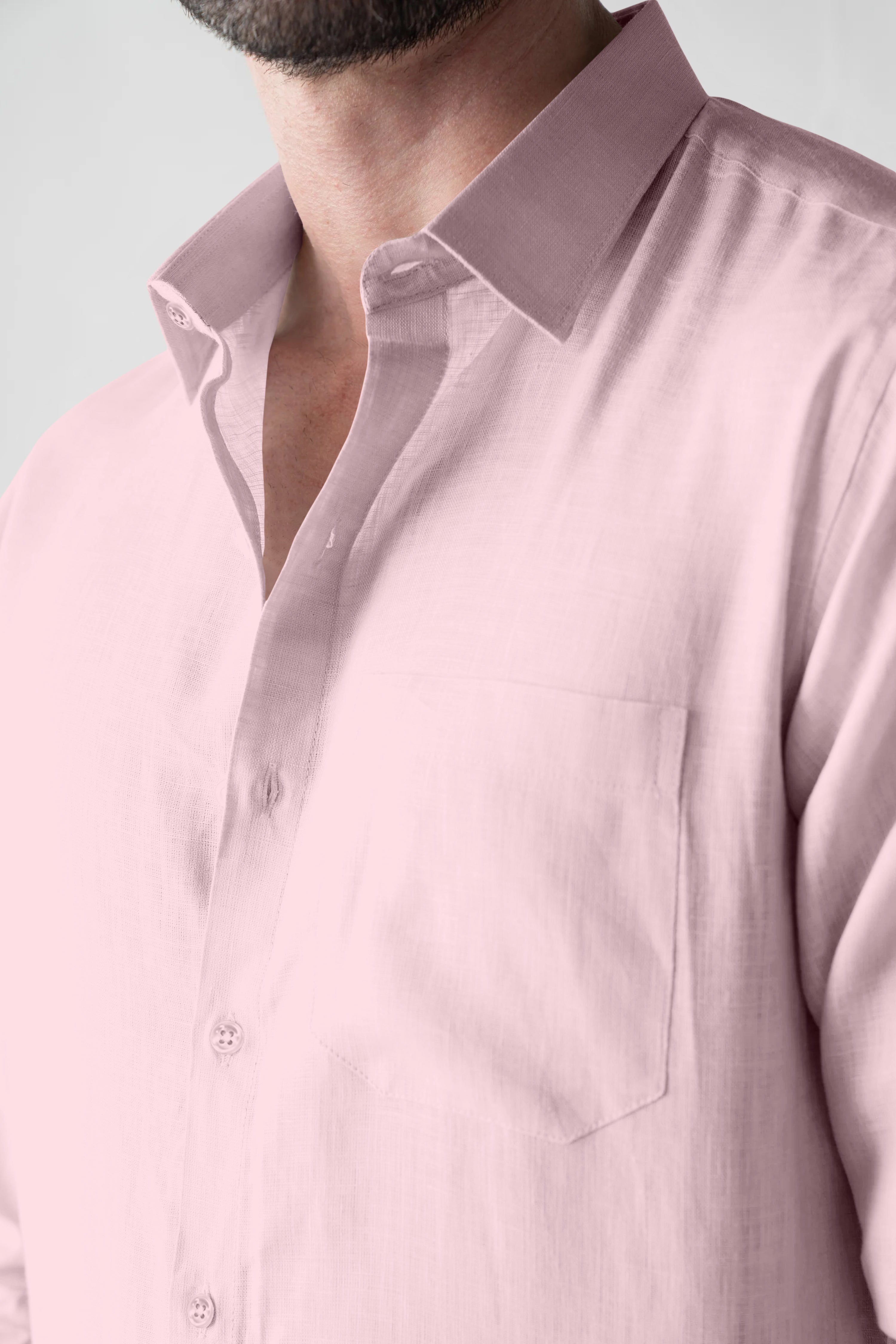 Soft Linen Light Pink  Casual Shirt