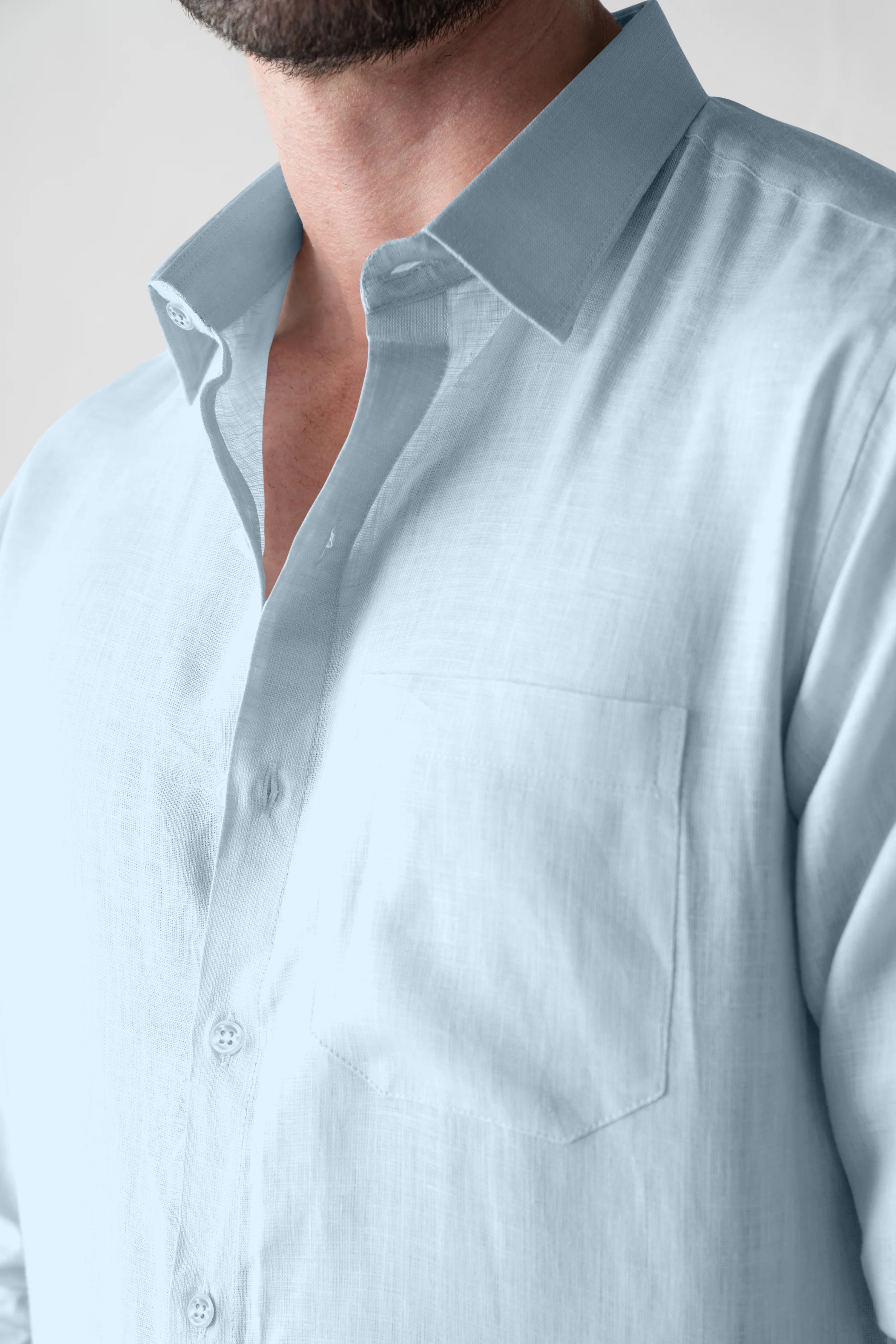 Soft Linen Sky Blue Casual Shirt