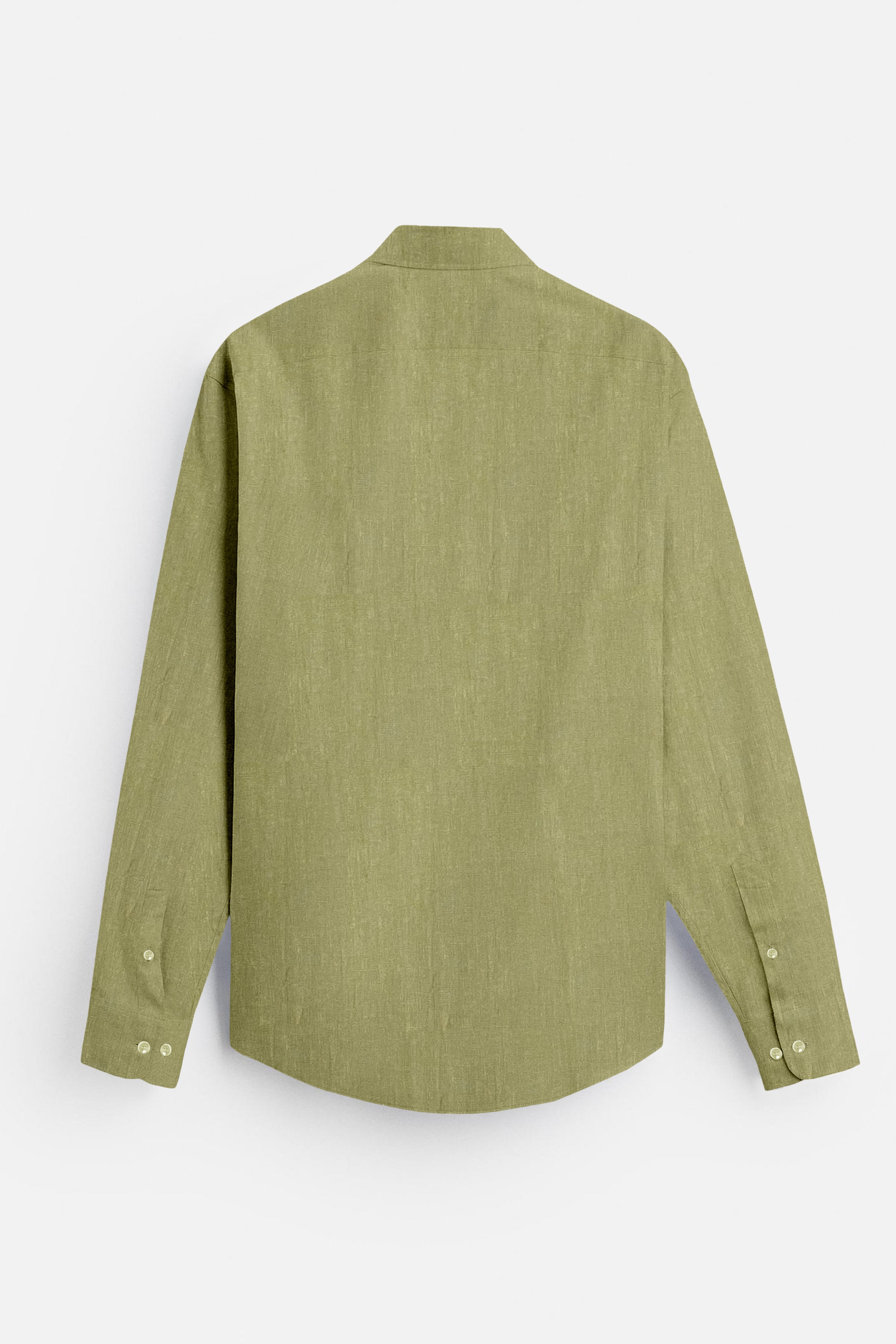 Handcrafted Linen Olive Shirt - Three Days