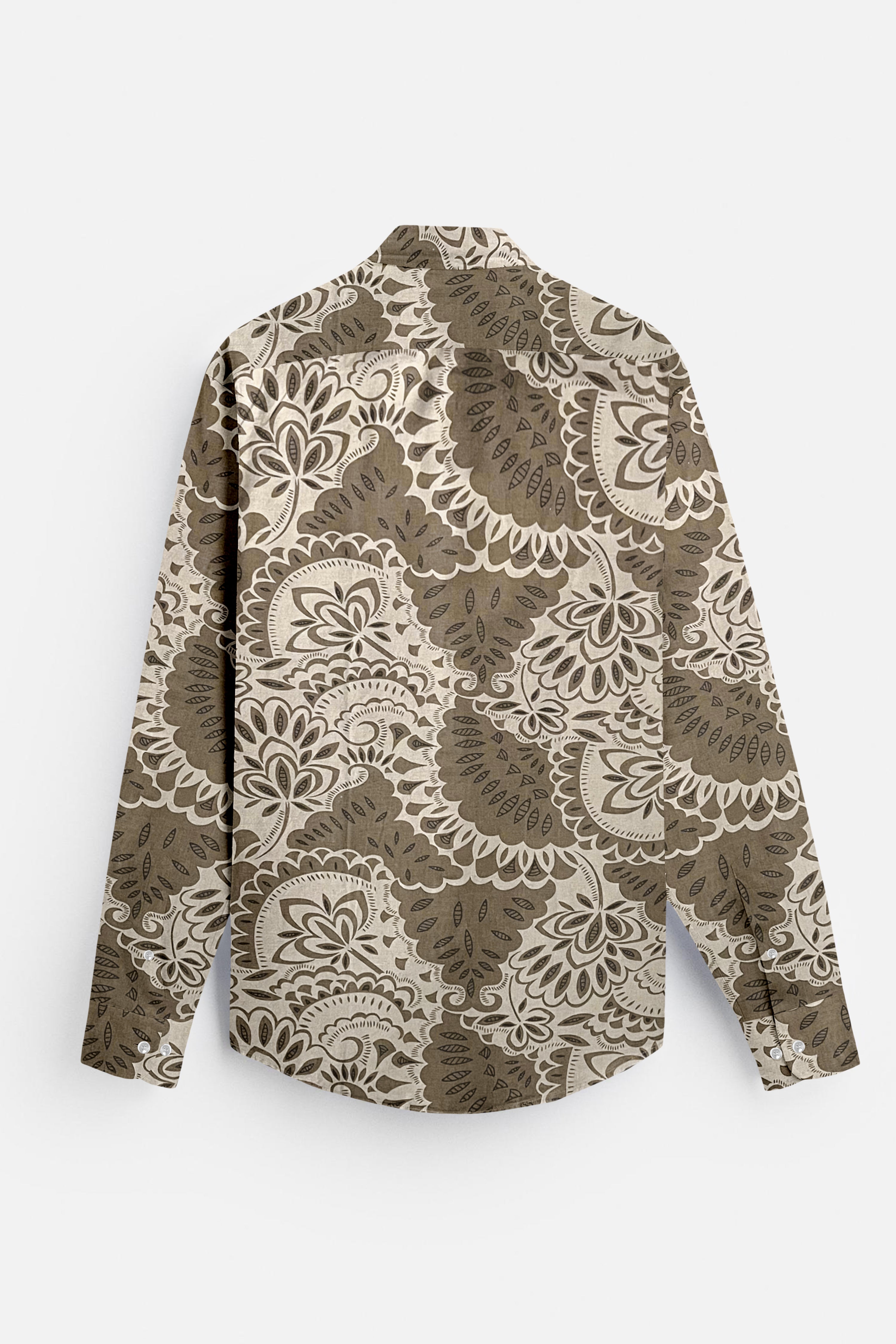 Printed Linen Olive Shirt - Three Days