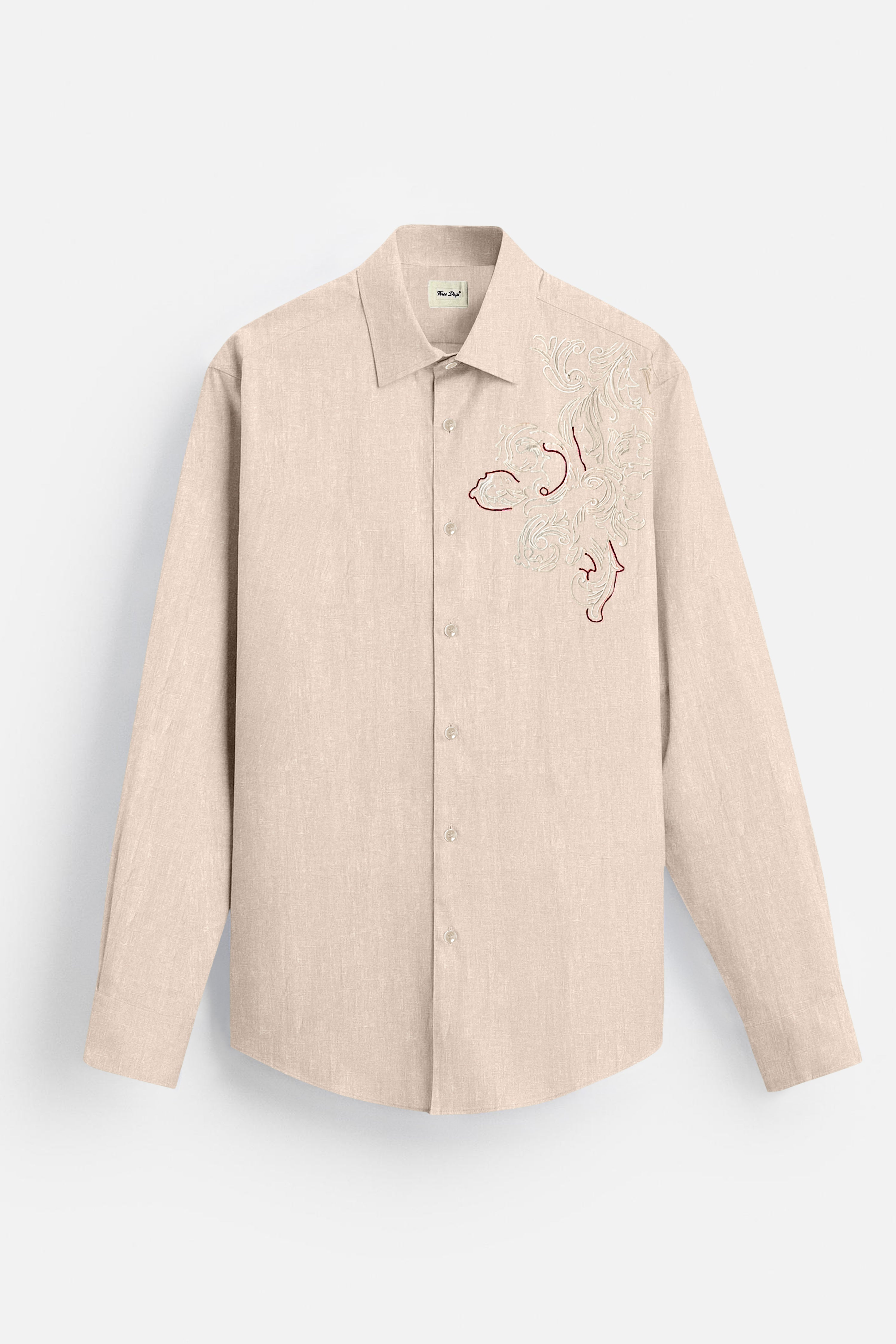 Handcrafted Linen Beige Shirt - Three Days