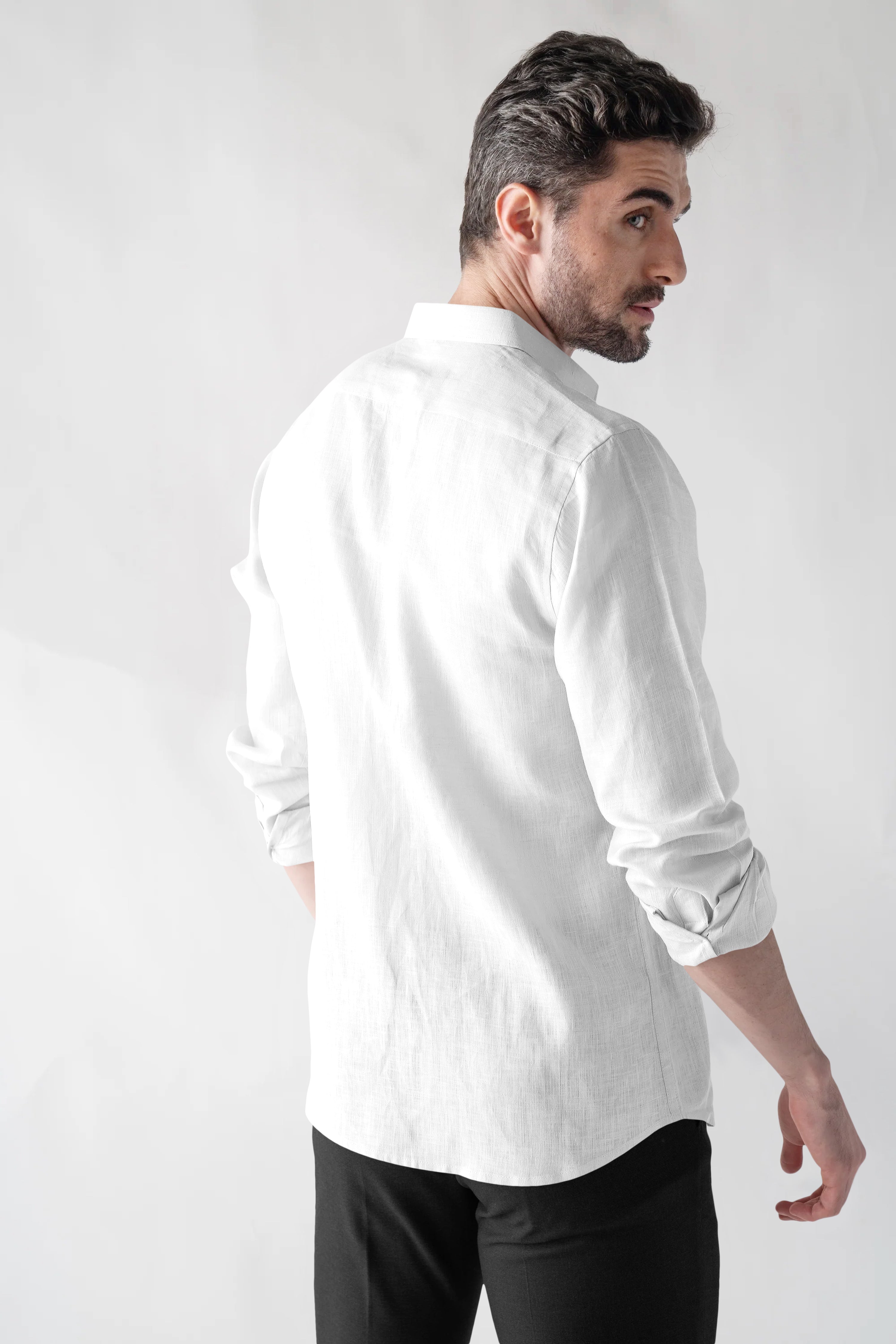 Soft Linen White Casual Shirt
