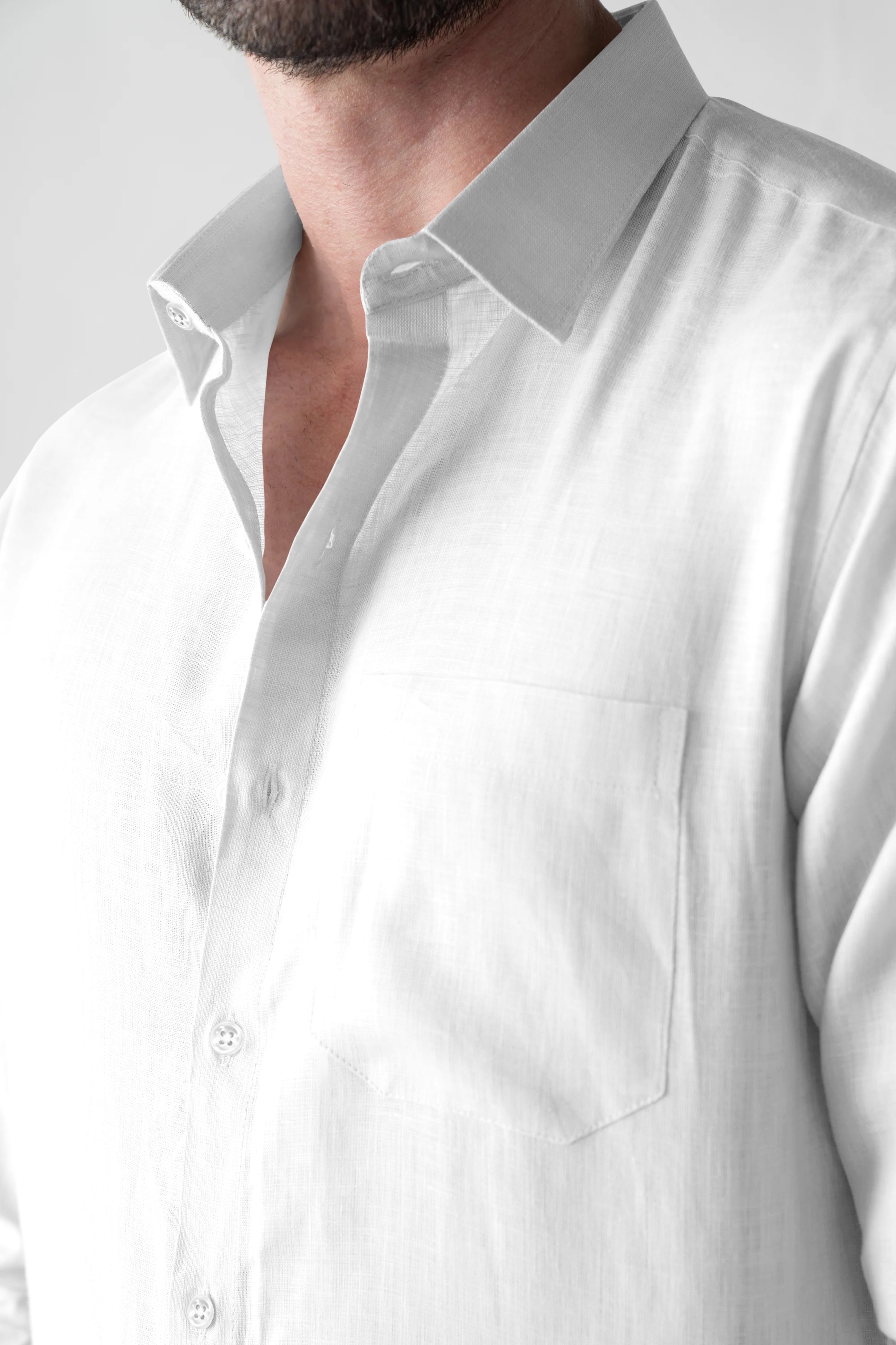 Soft Linen White Casual Shirt