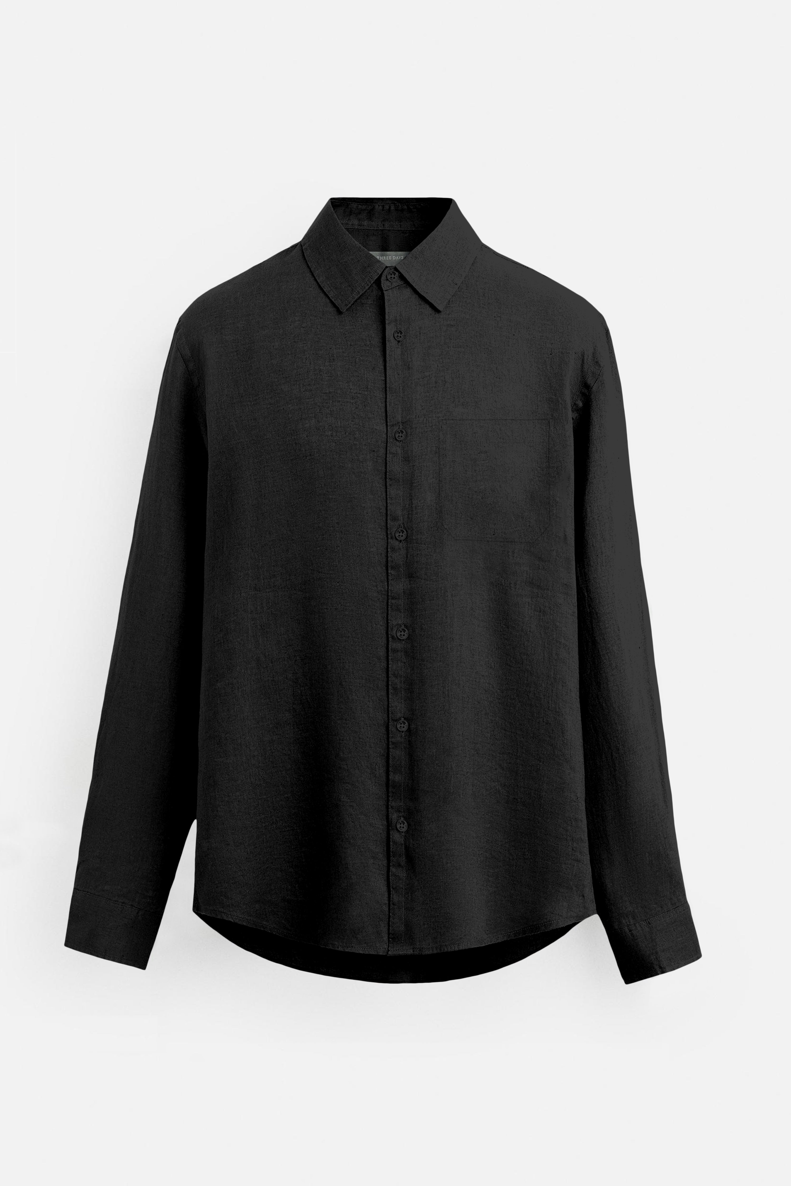 Soft Linen Black Casual Shirt