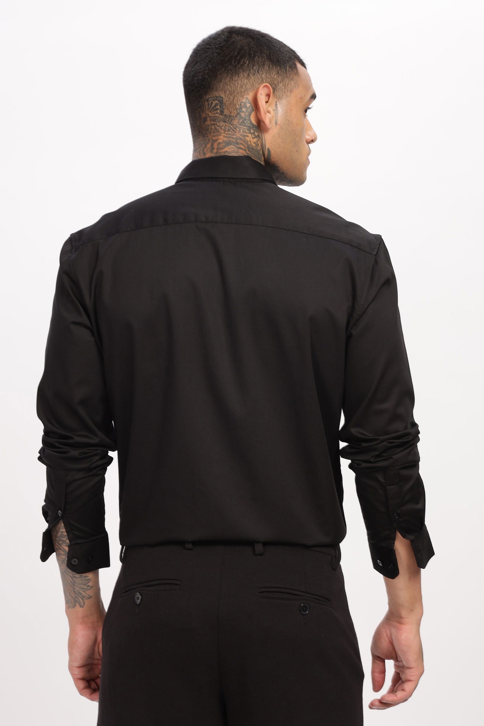 Artisan Beaded Embroidered Black Shirt - Three Days