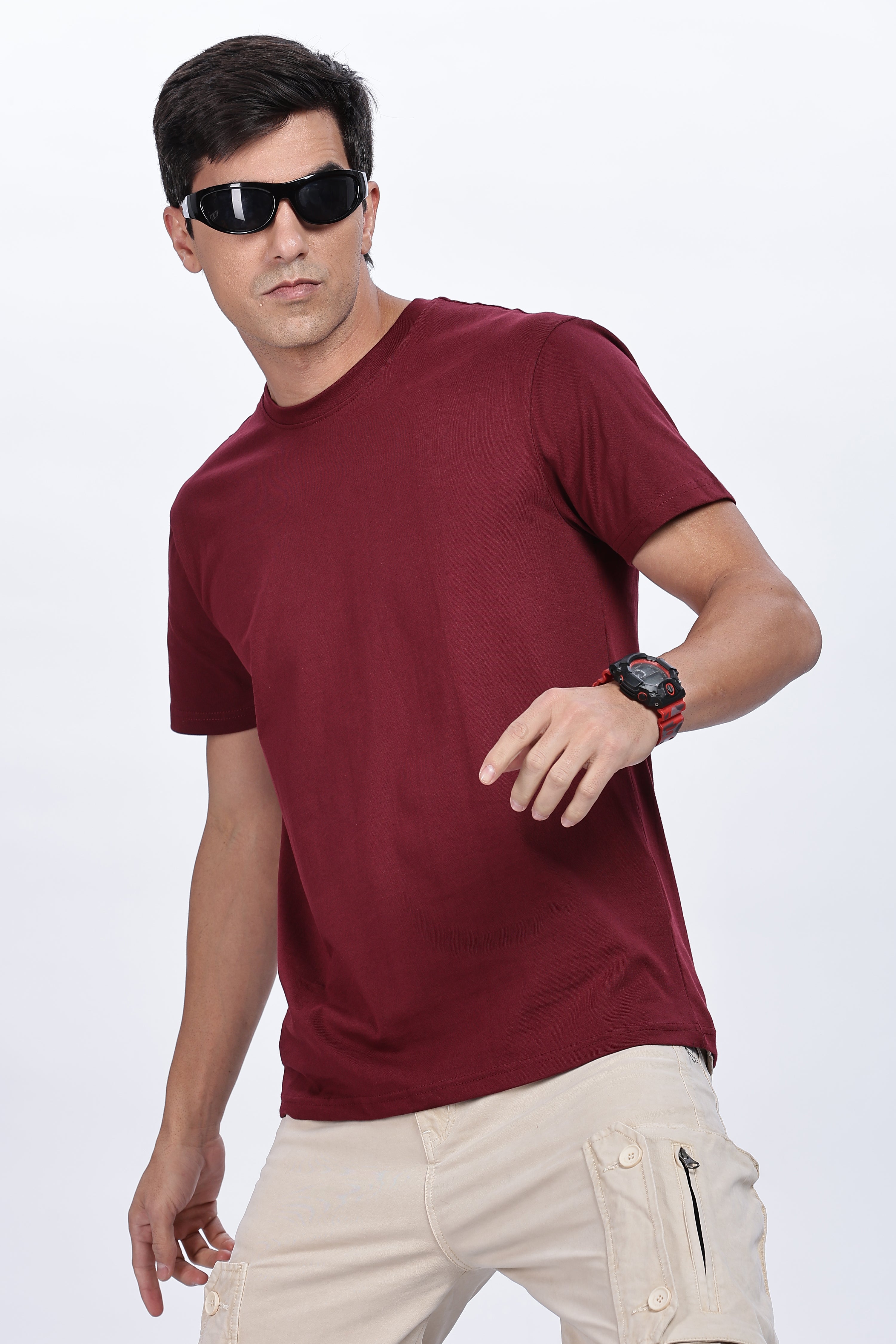 Maroon Regular Fit Tshirt