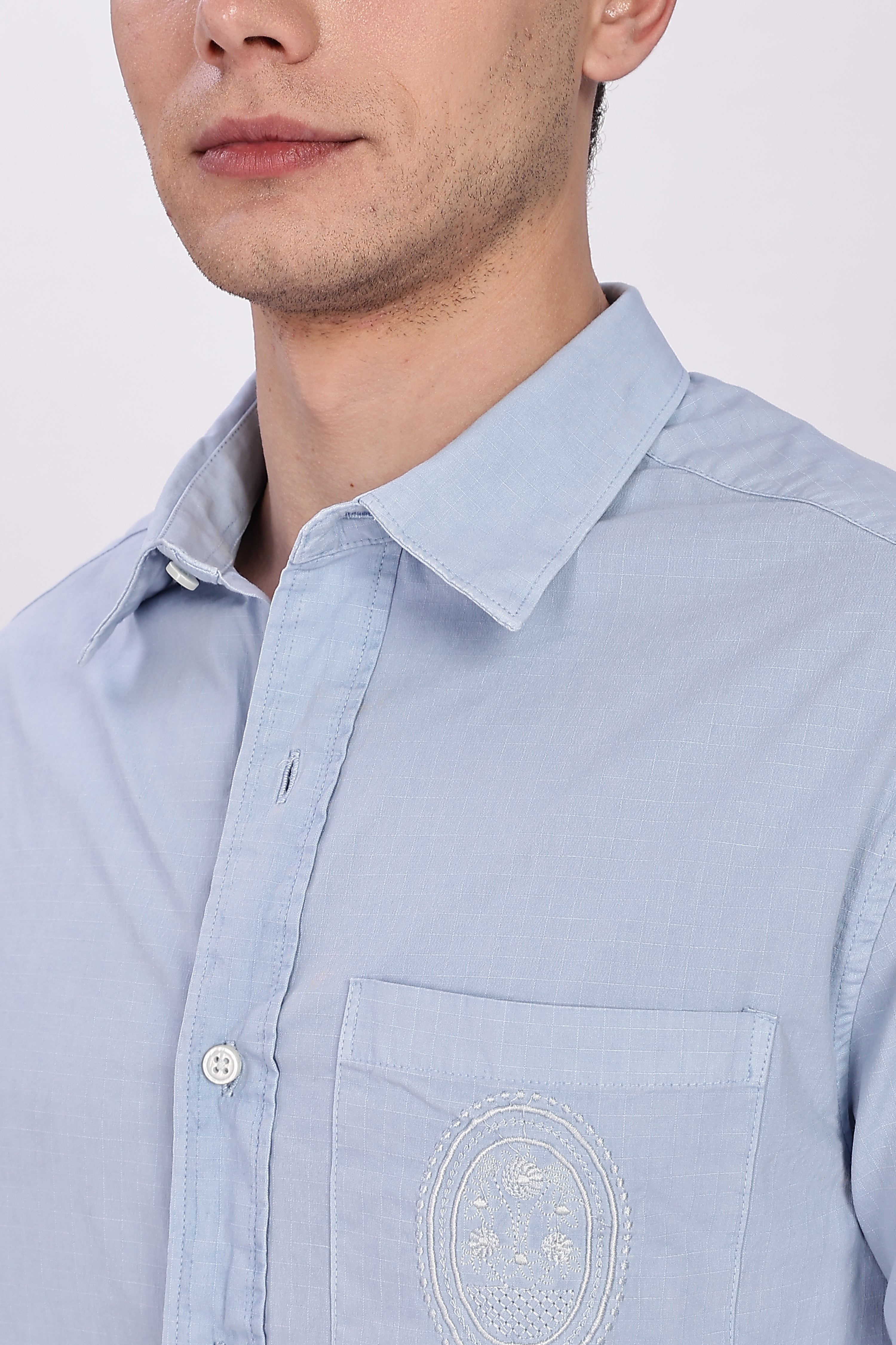 Oxford Pocket Embroidery Shirt
