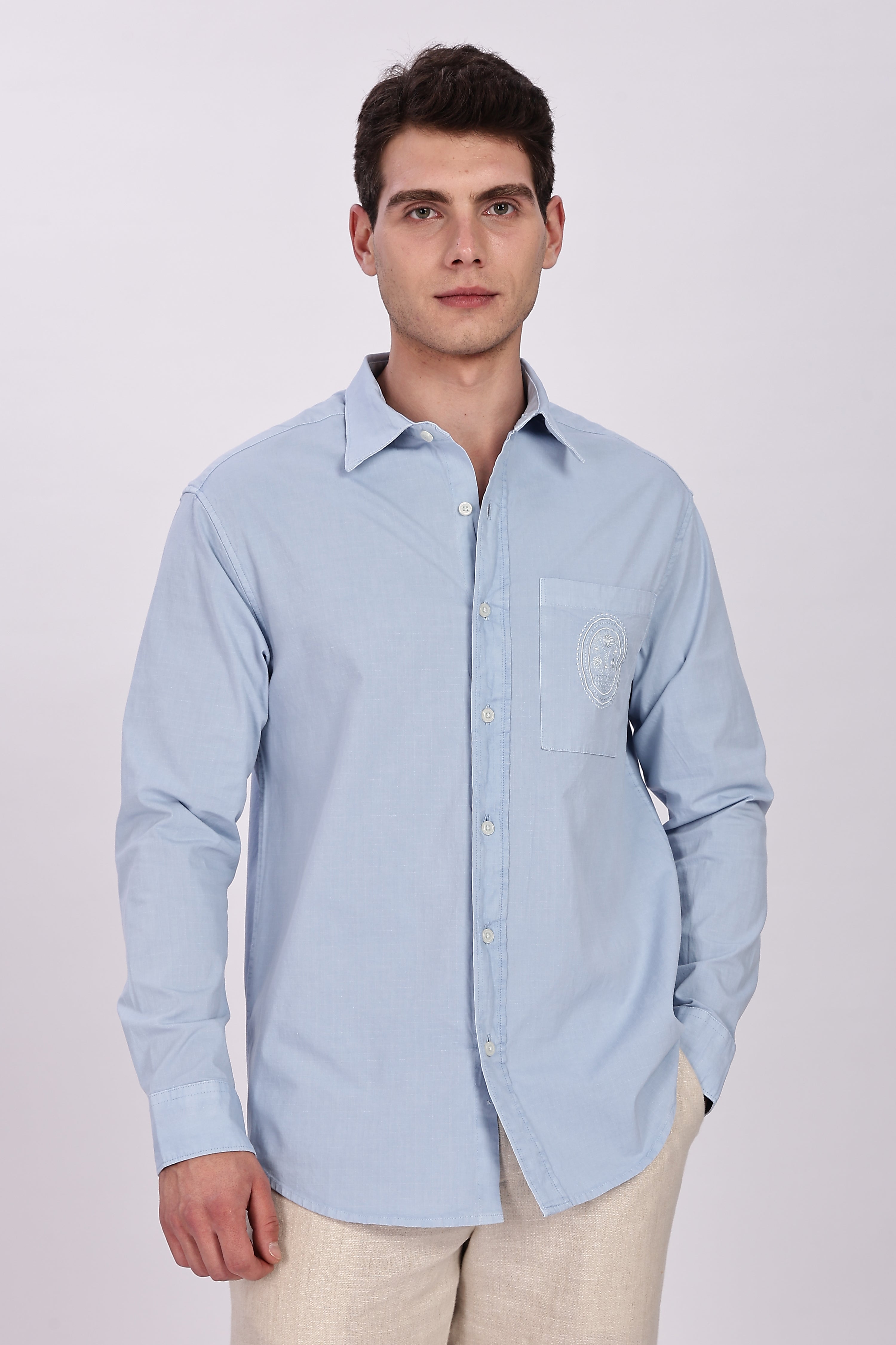Oxford Pocket Embroidery Shirt