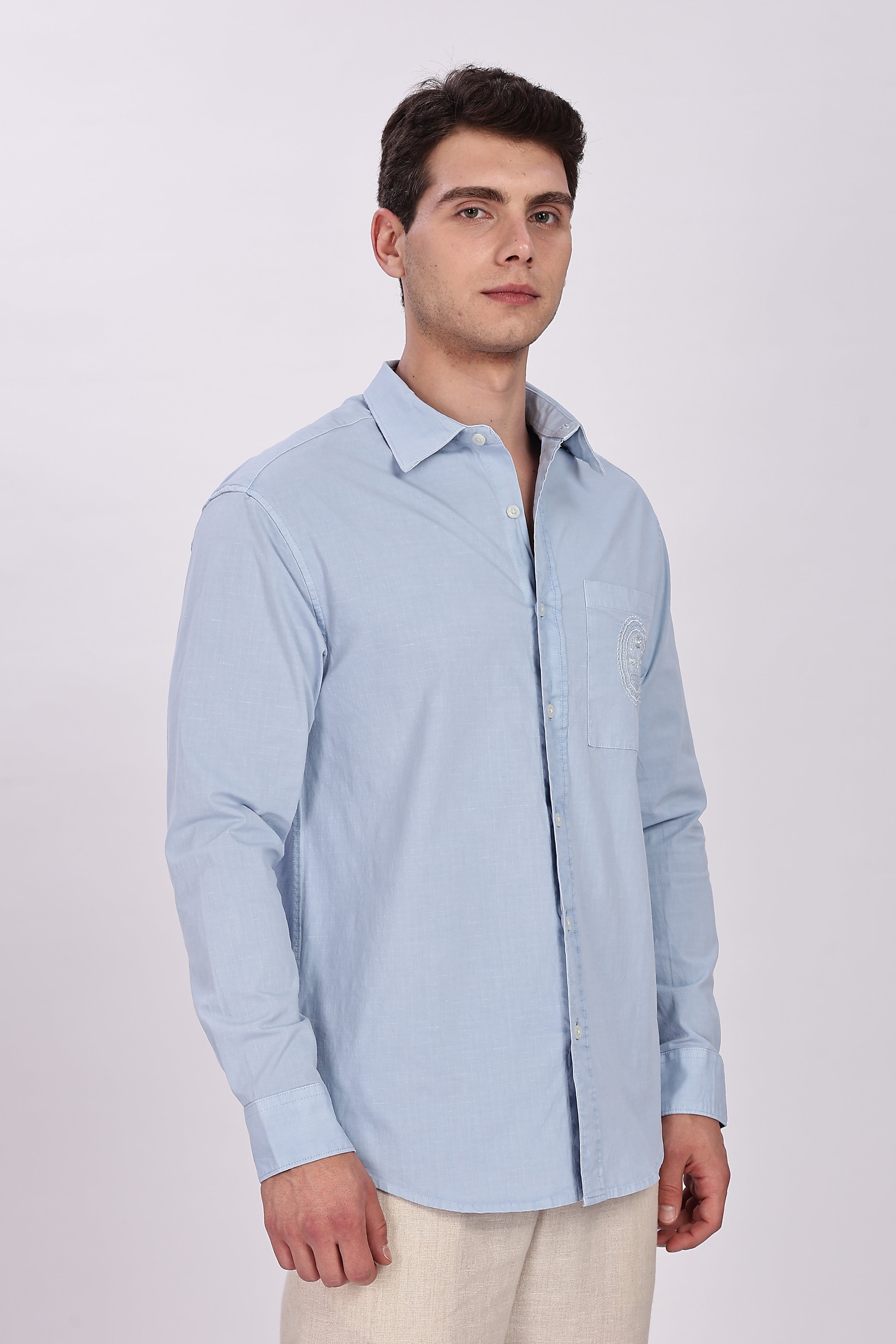Oxford Pocket Embroidery Shirt