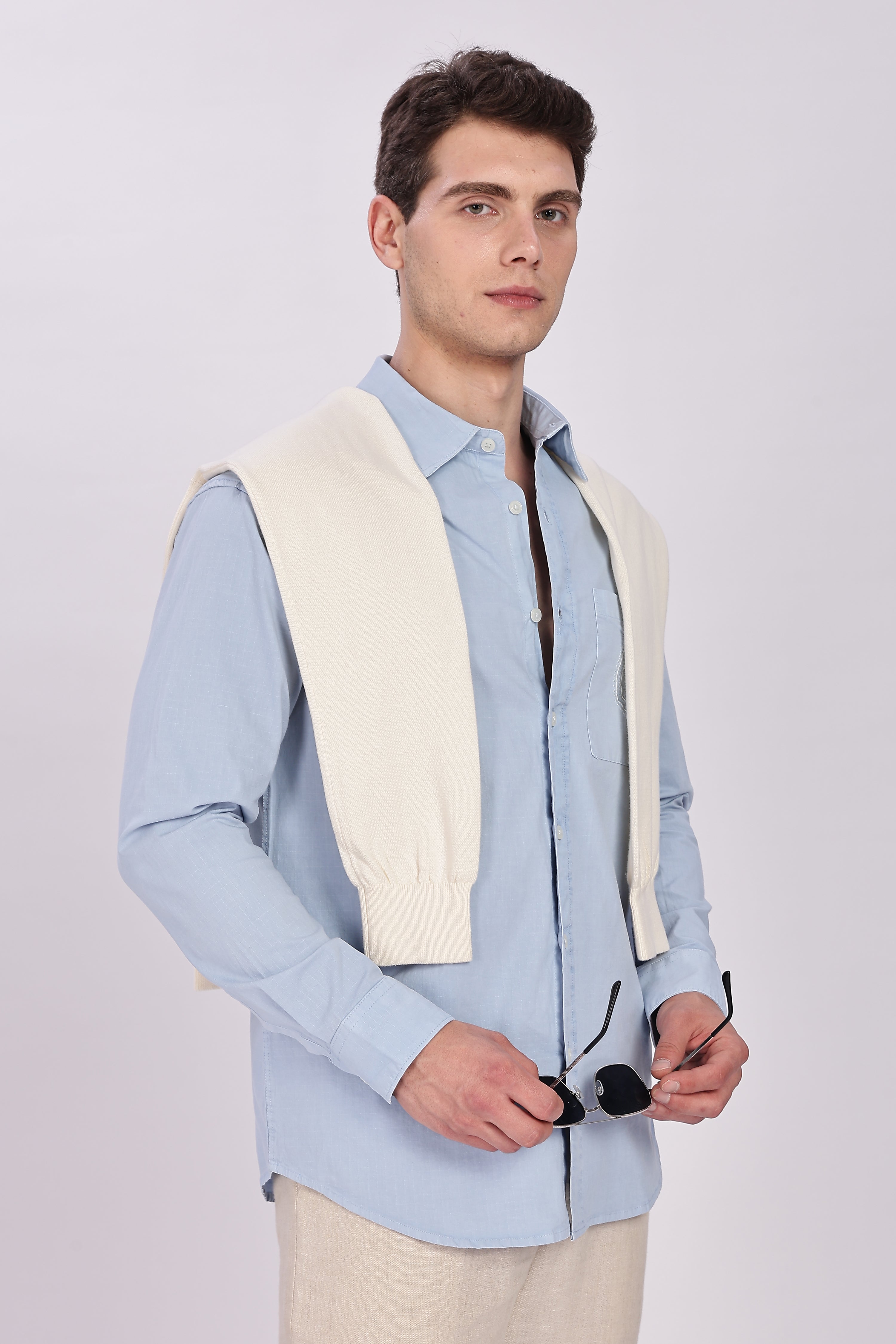 Oxford Pocket Embroidery Shirt