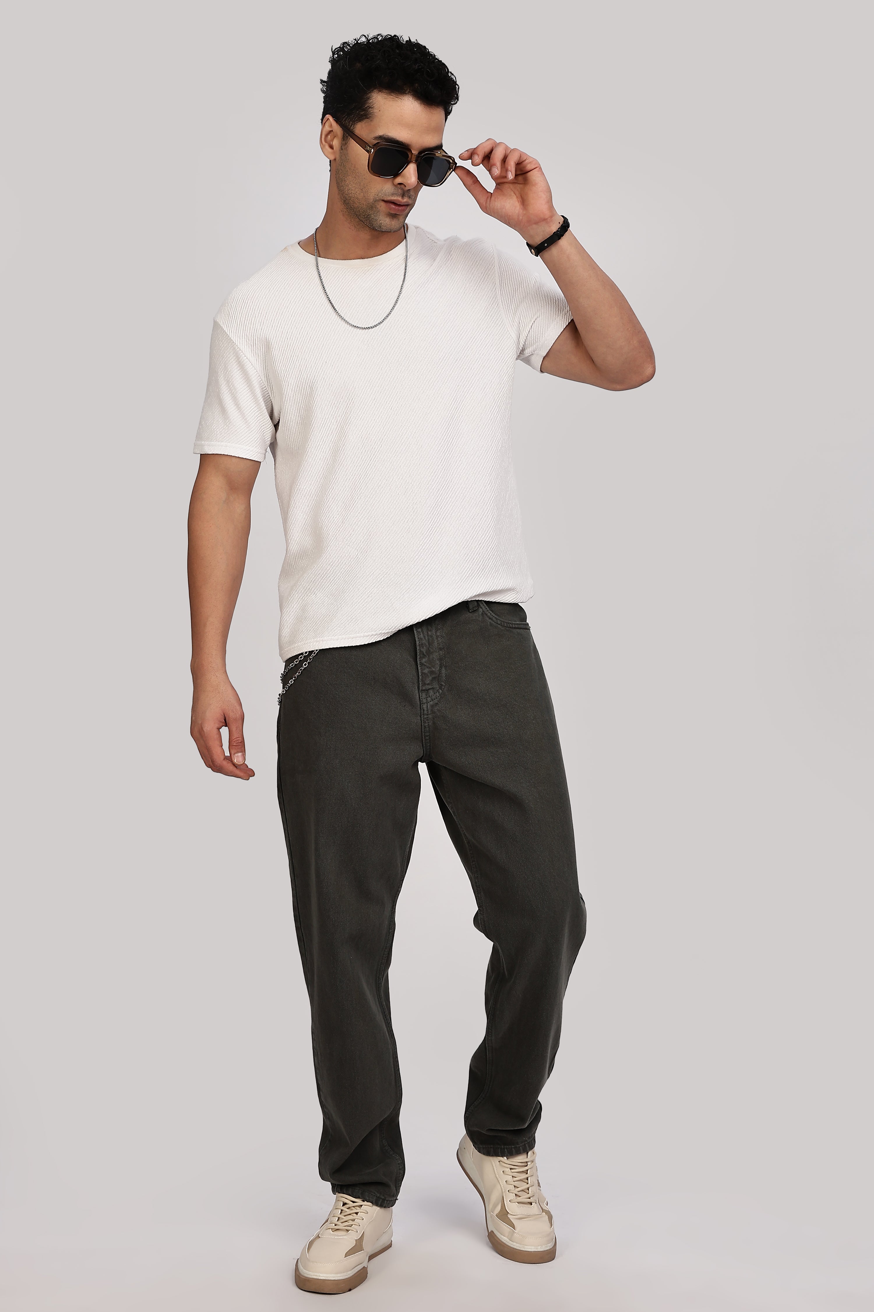 Loose Fit Olive Denim