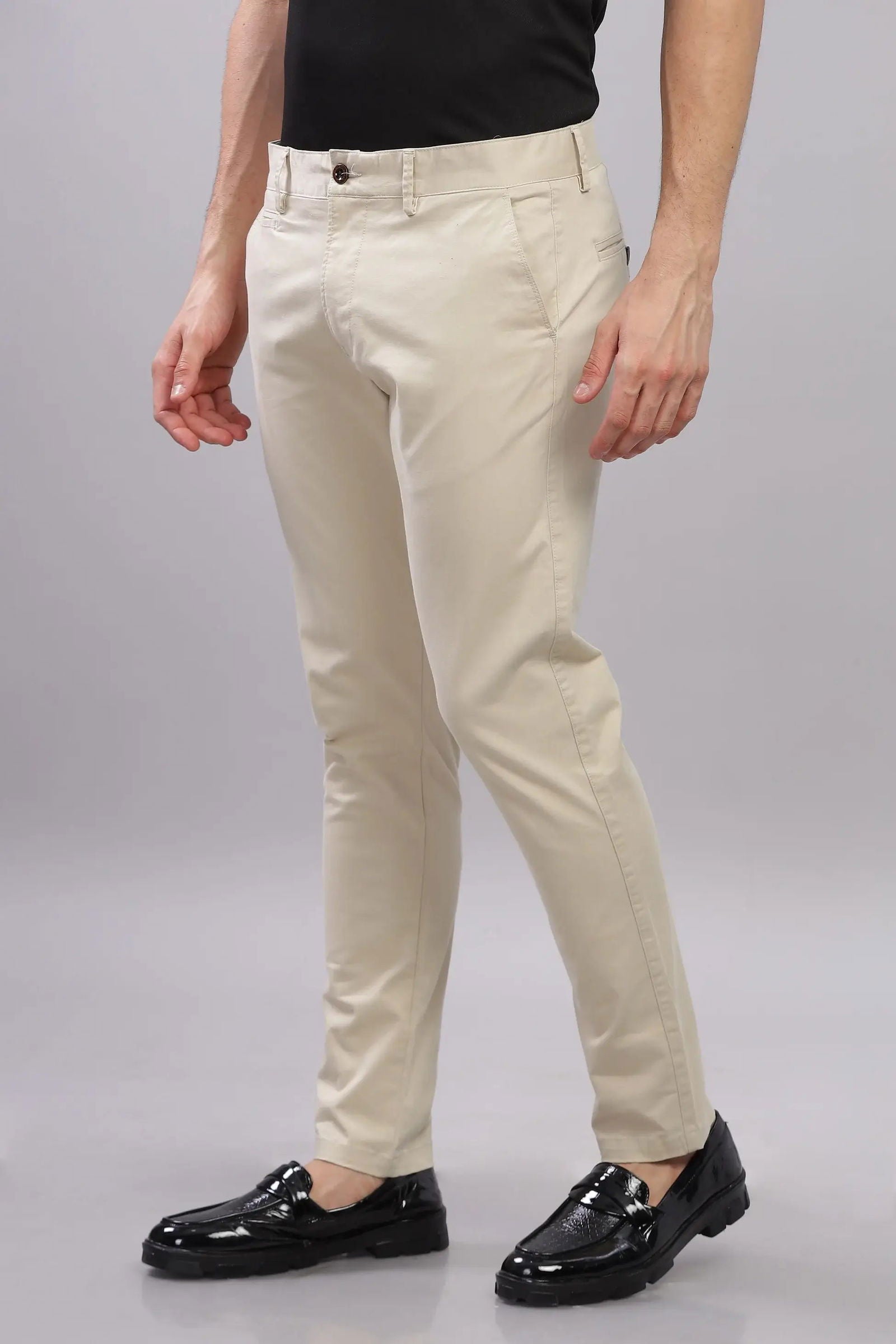 Beige Metro Mod Chino Pants - Three Days