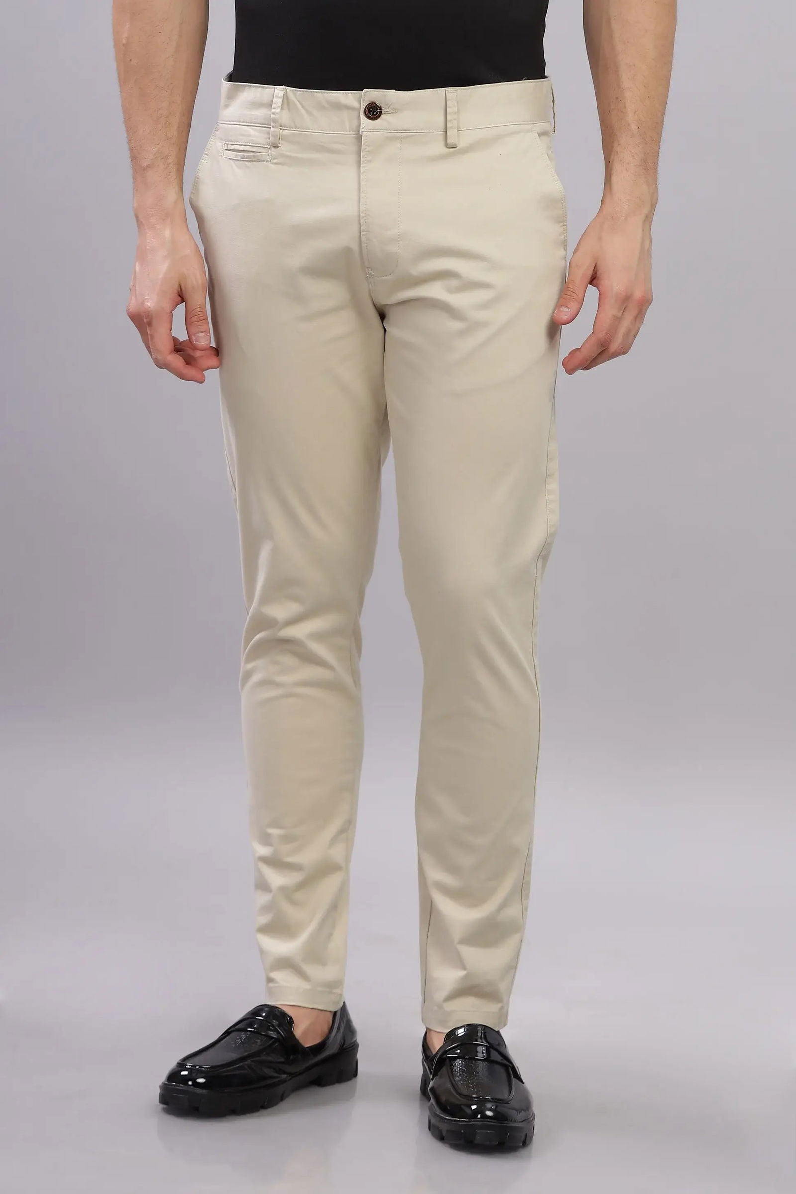 Beige Metro Mod Chino Pants - Three Days