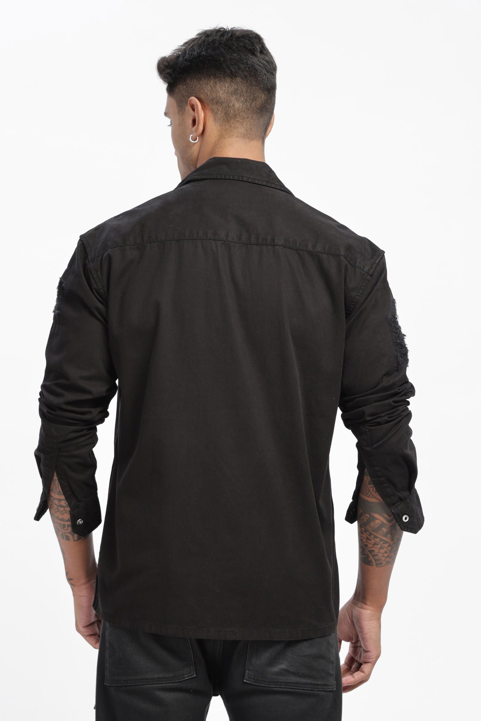 Black Twill Overshirt - Three Days
