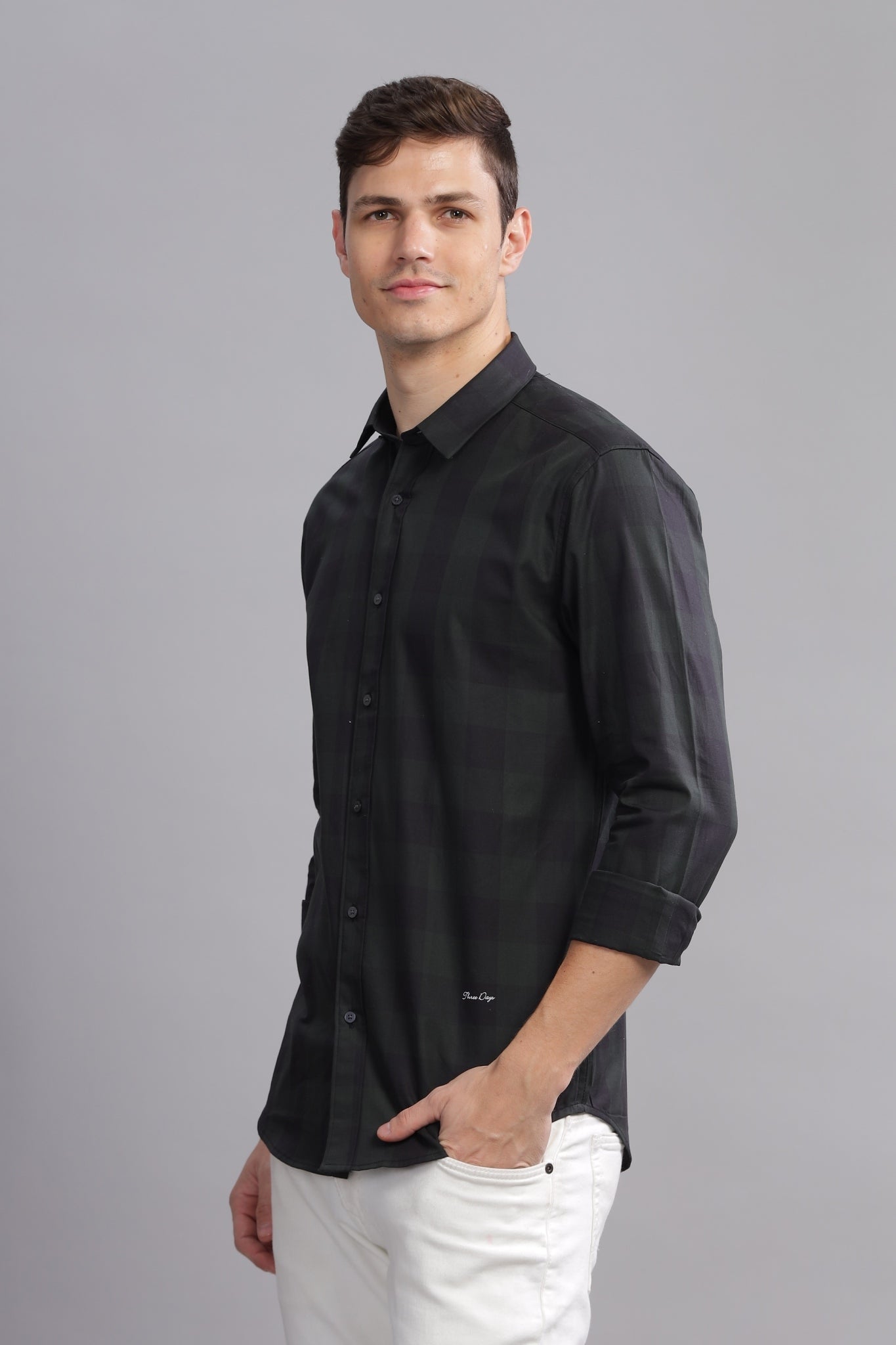 Blend Check Checkered Long Sleeve Shirt - Three Days