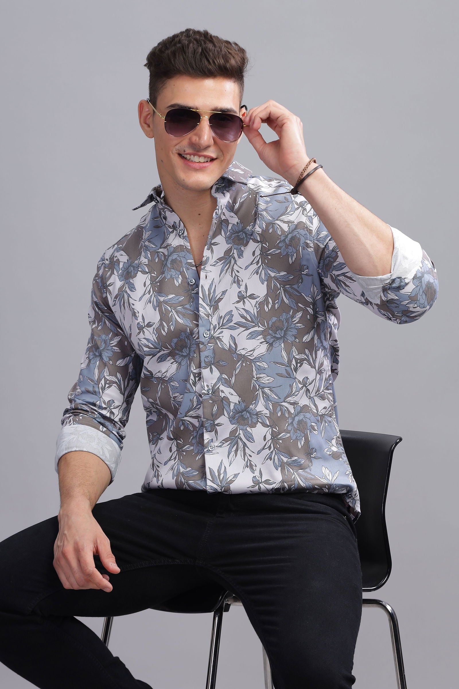Blossom Abstract Printed Shirt - Three Days