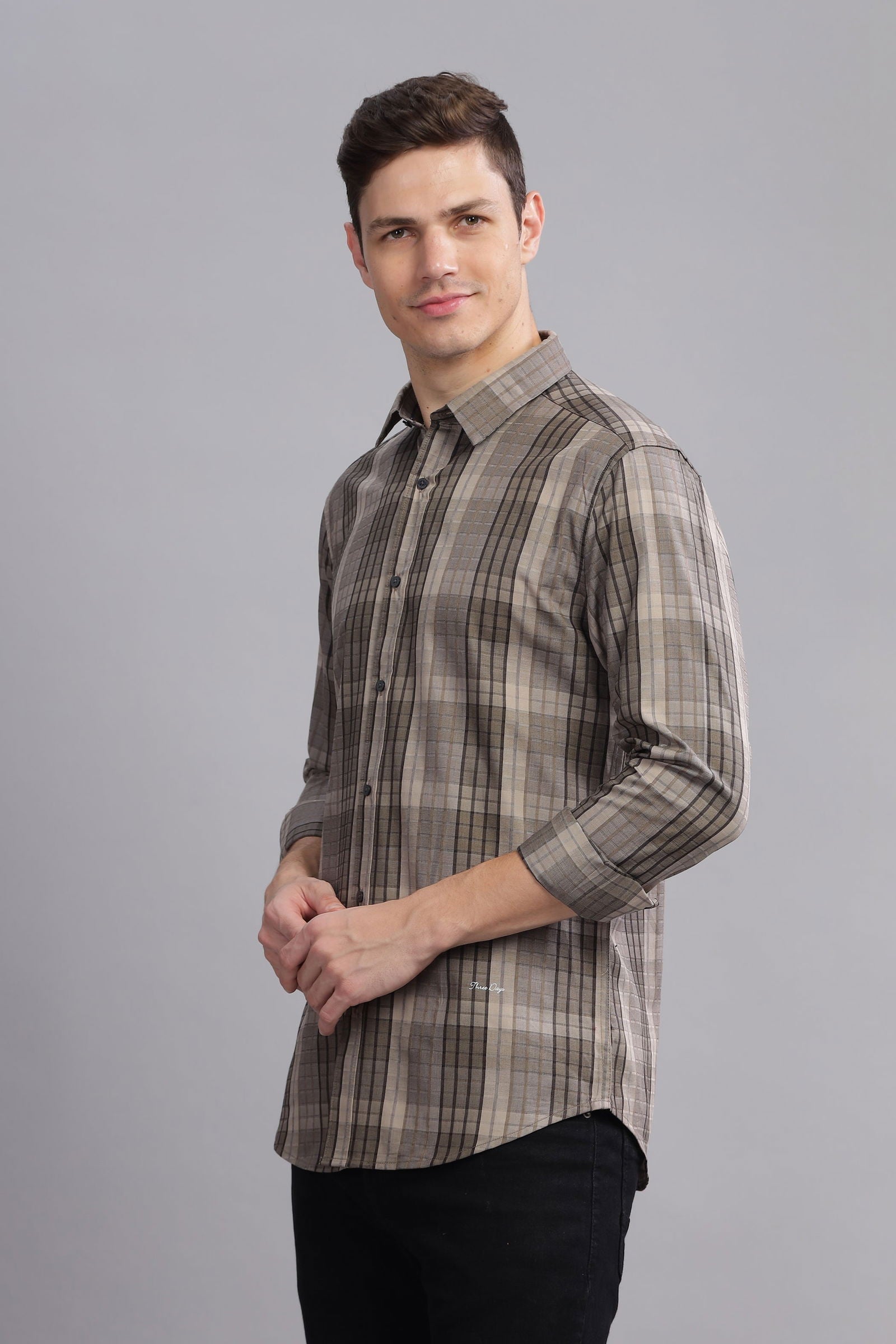 Check Mate Checkered Long Sleeve Shirt - Three Days