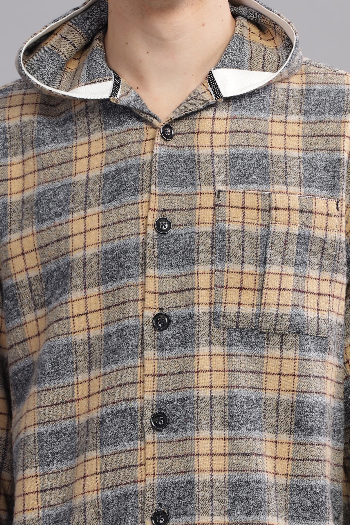 Dapper Brushed Paid Hoody Shirt - Three Days