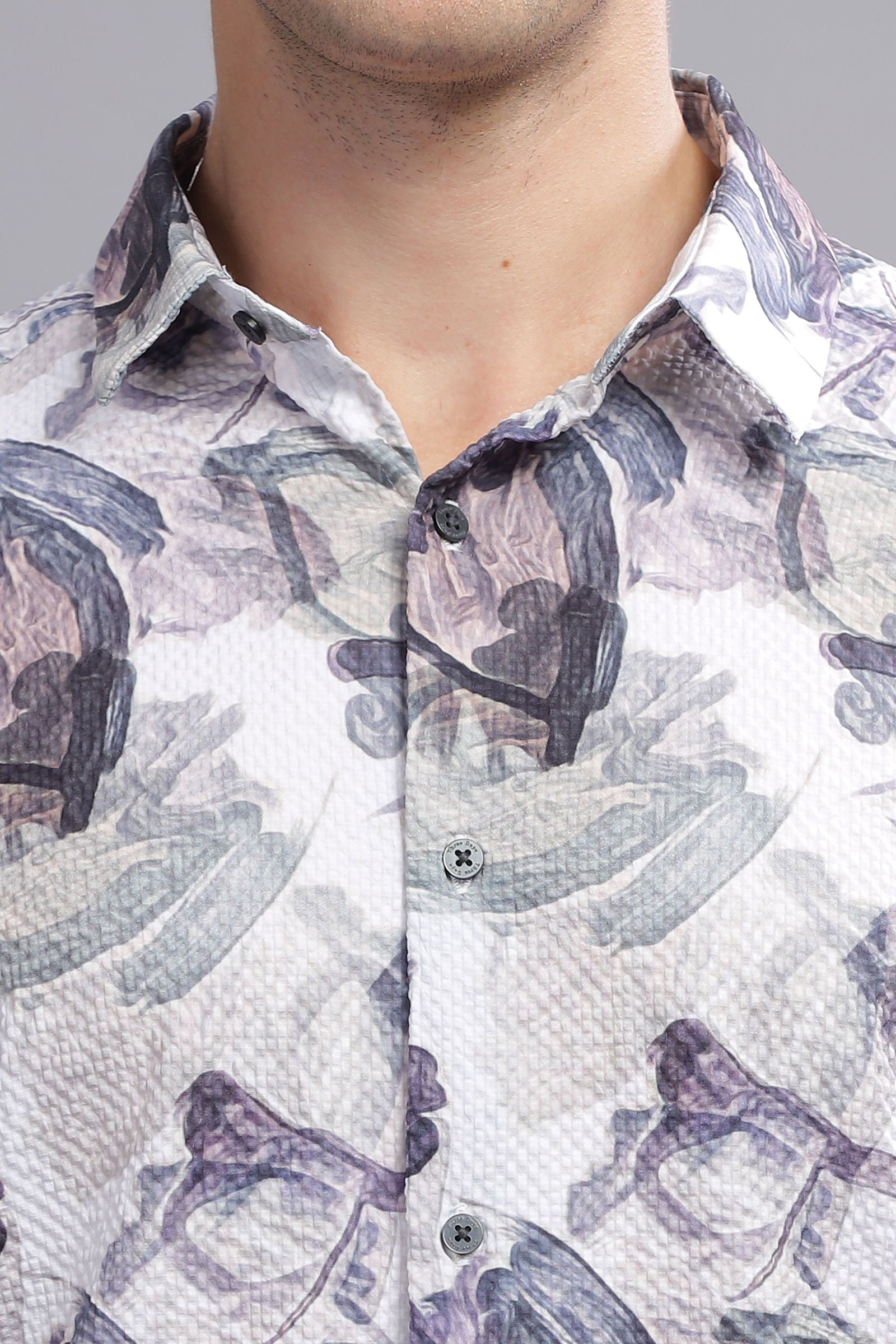 Elemental Abstract Print Textured Shirt - Three Days