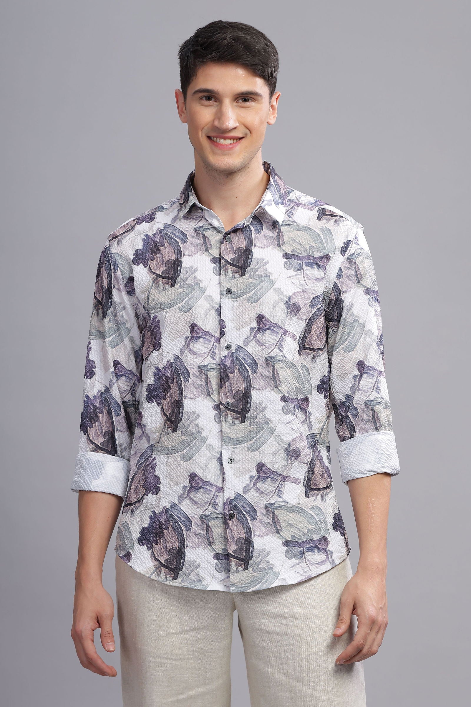Elemental Abstract Print Textured Shirt - Three Days