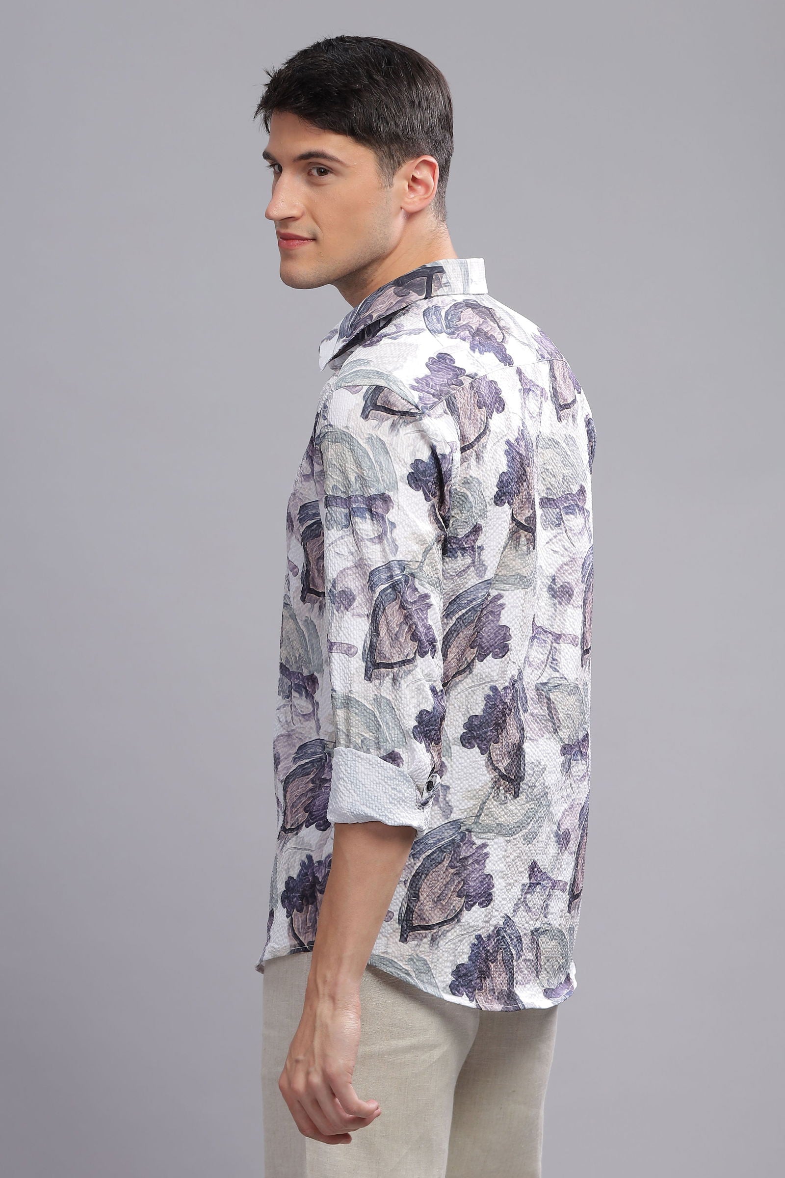 Elemental Abstract Print Textured Shirt - Three Days