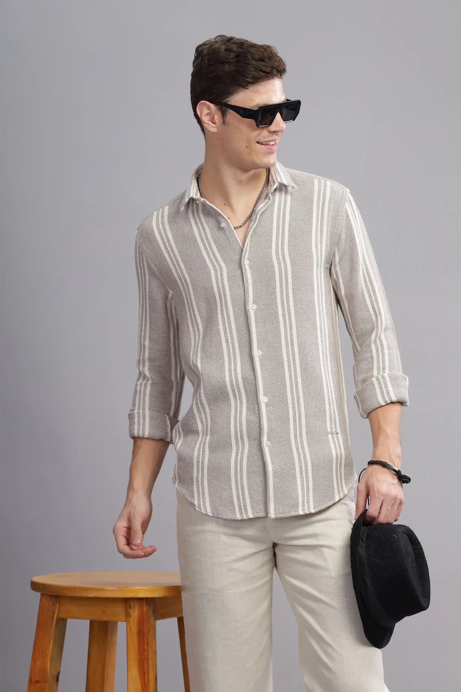 Grand Gauze Textured Blended Shirt - Three Days