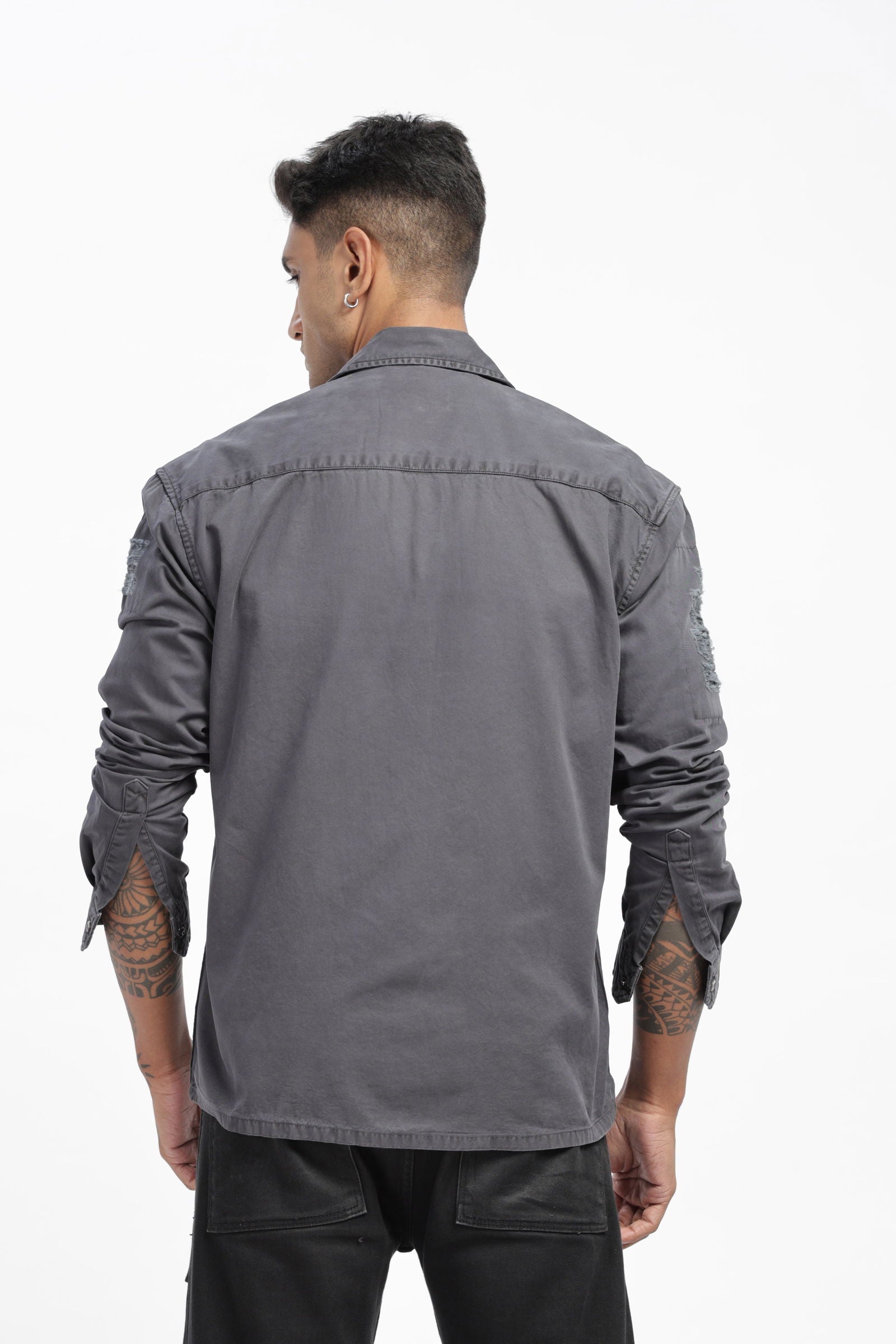 Grey Twill Overshirt - Three Days