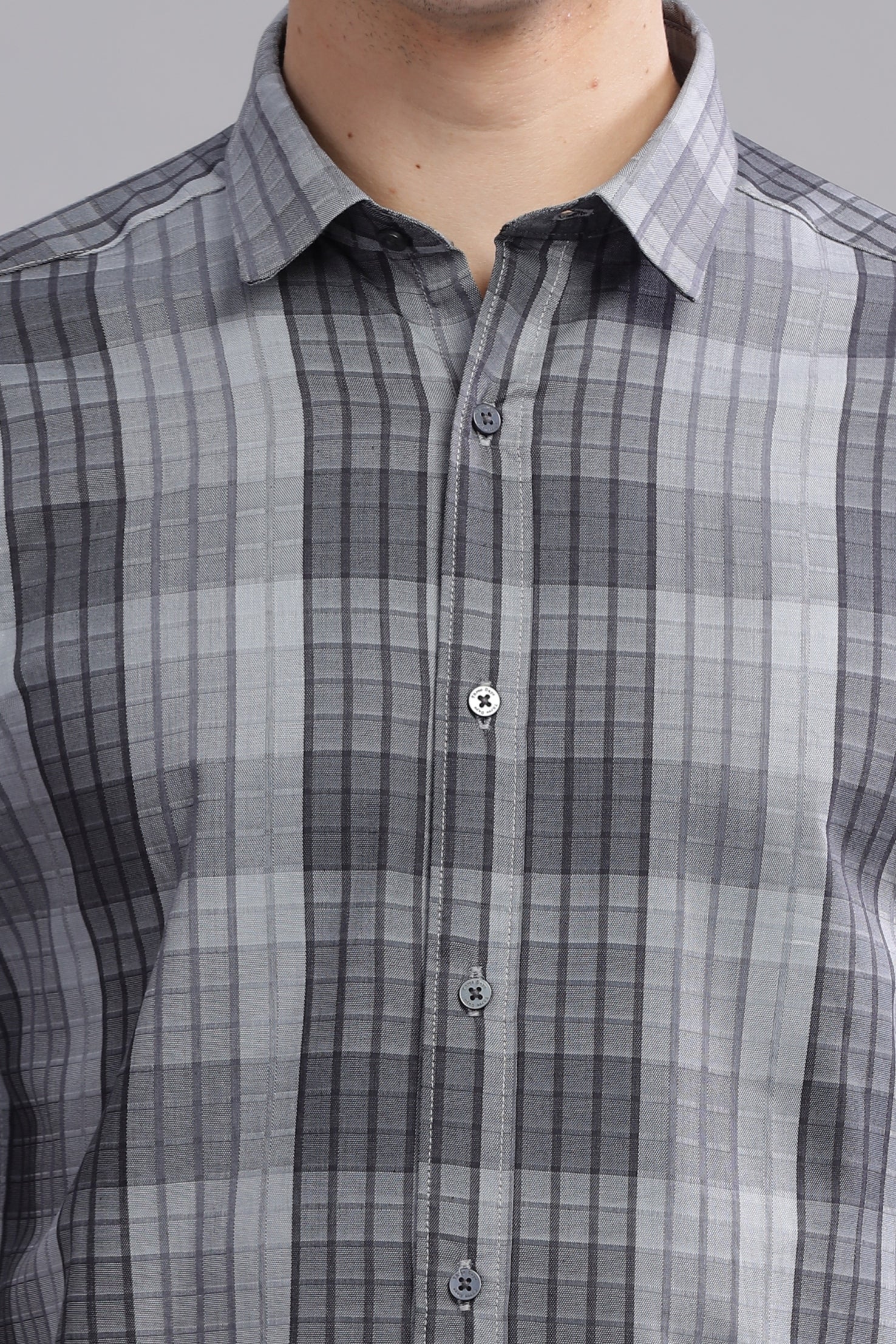 Grid craft Checkered Long Sleeve Shirt - Three Days