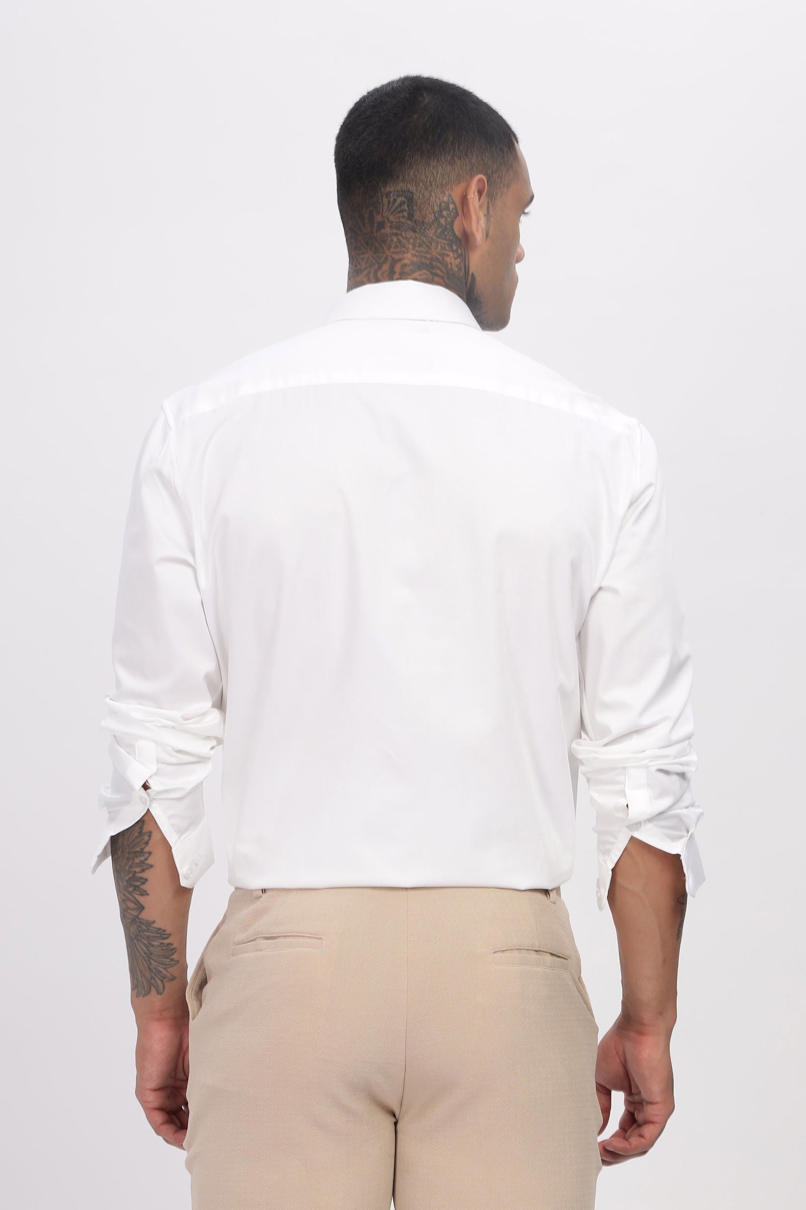 Handcrafted Lion Embroidered White Shirt - Three Days