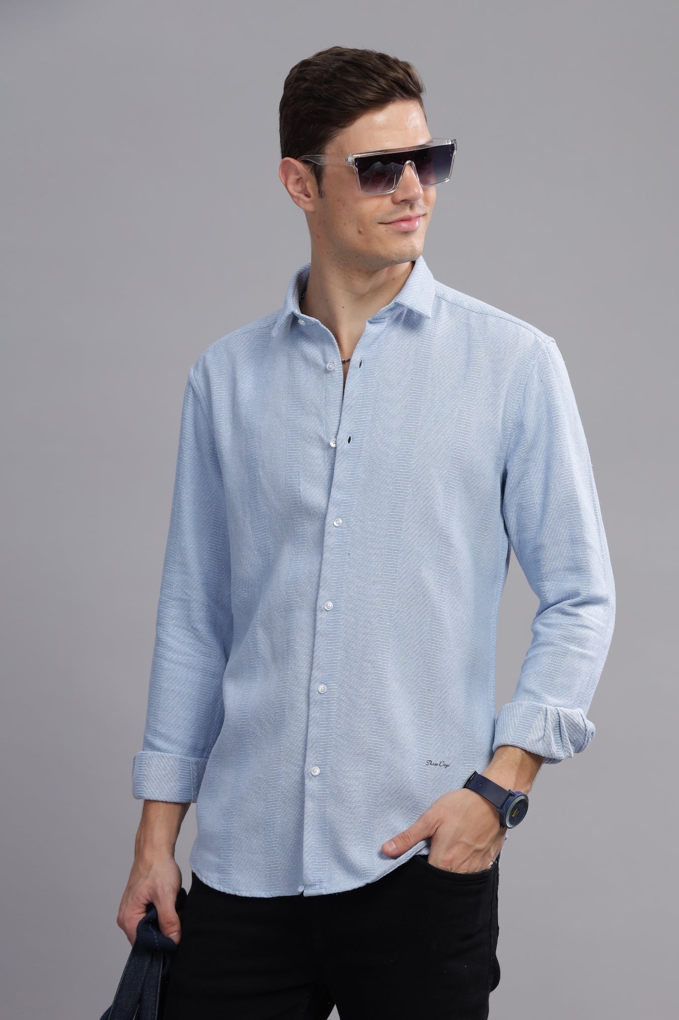 Loom Luxe Textured Blended Shirt - Three Days