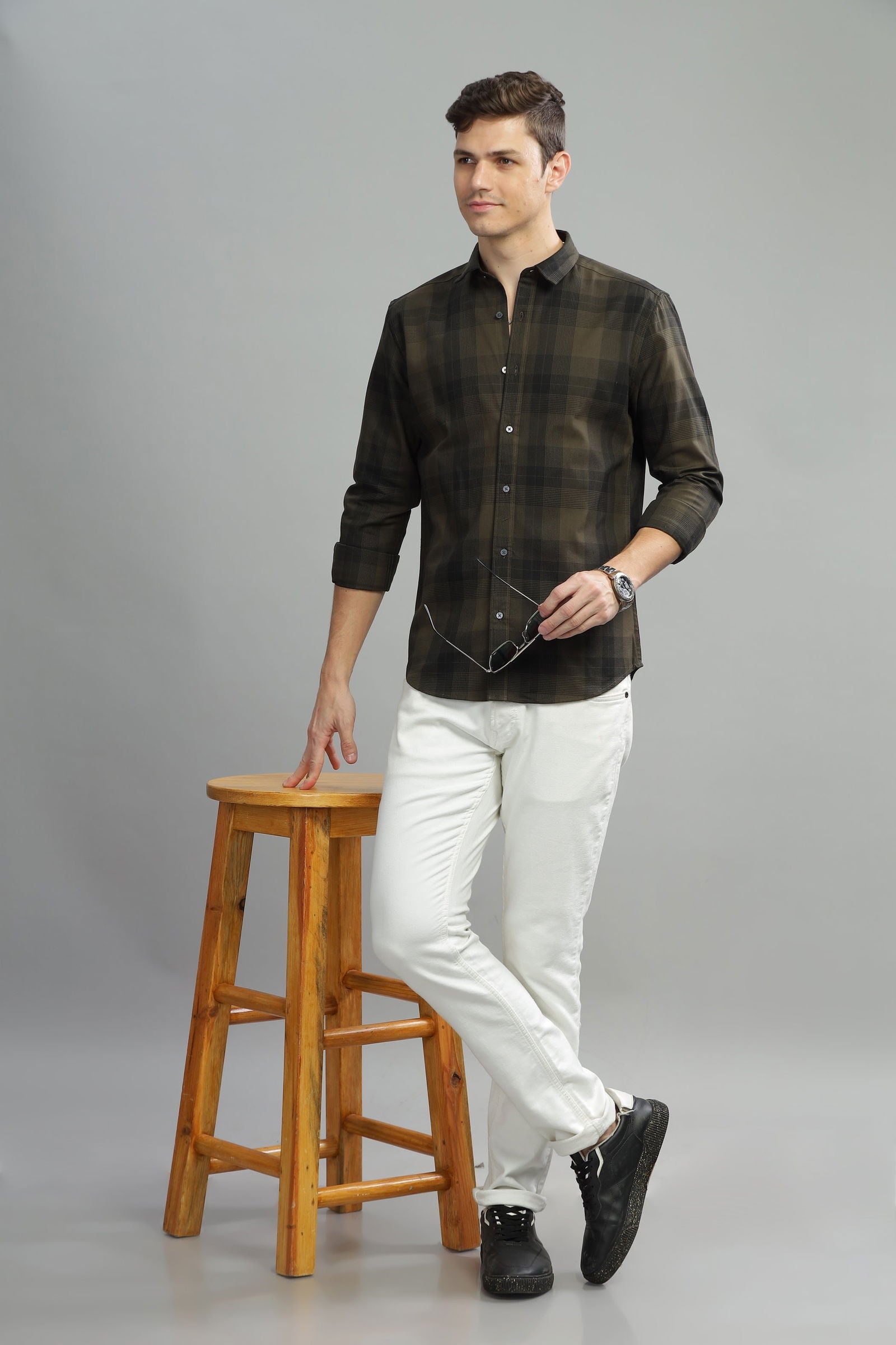 Metro Blend Checkered Long Sleeve Shirt - Three Days