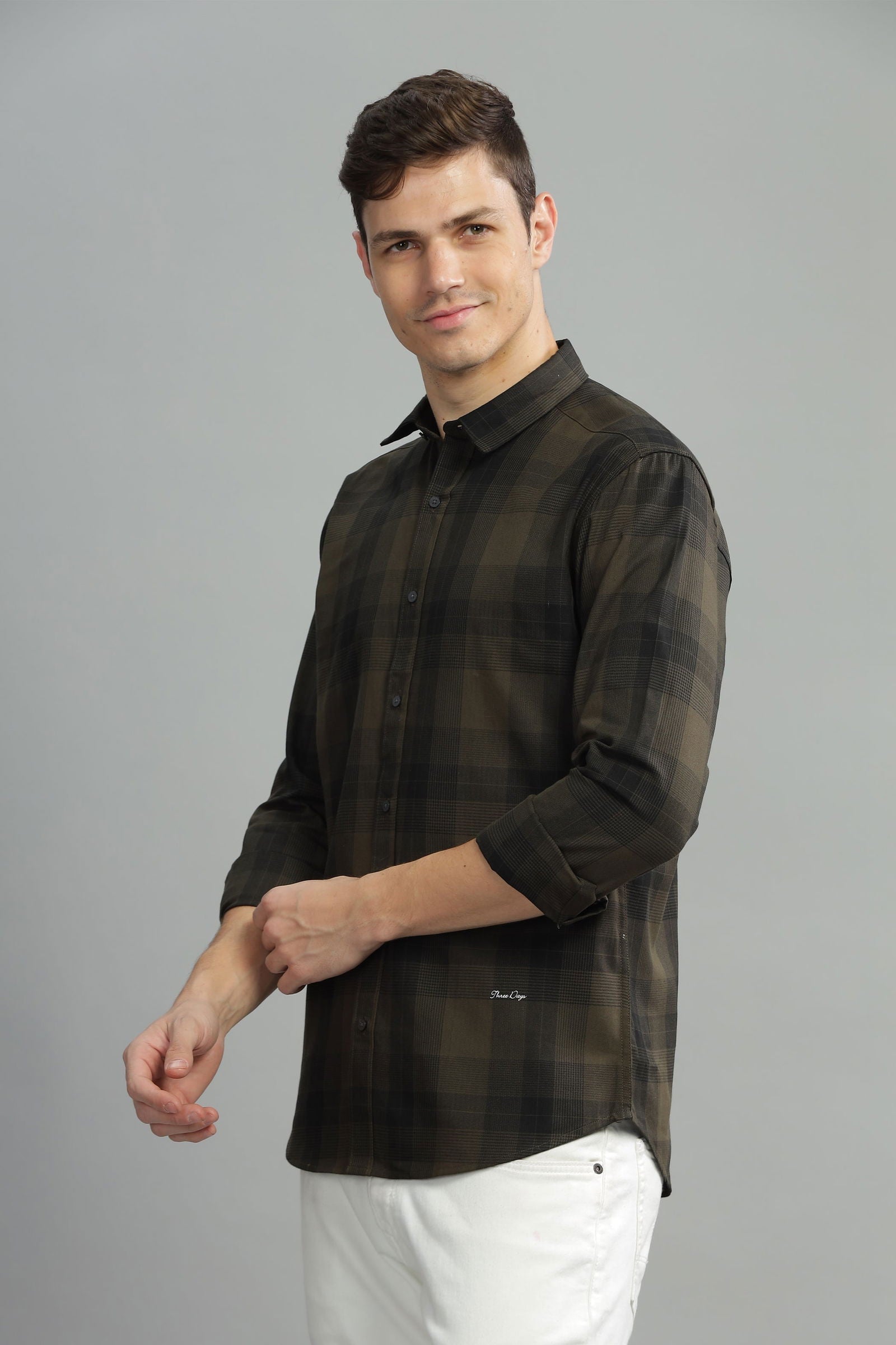 Metro Blend Checkered Long Sleeve Shirt - Three Days