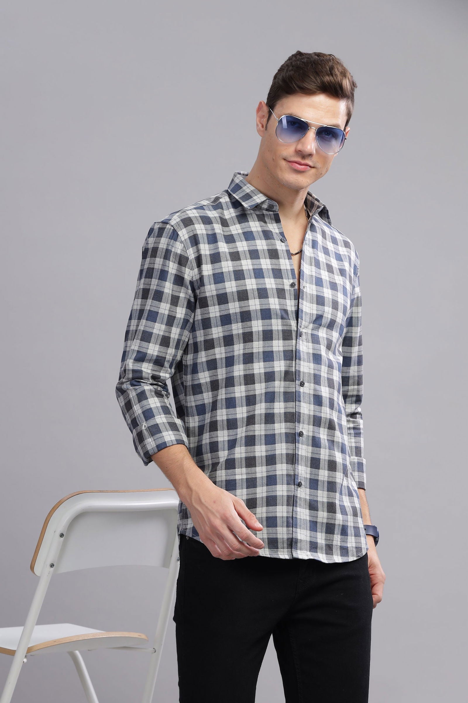 Metro Check Structured Check Shirt - Three Days