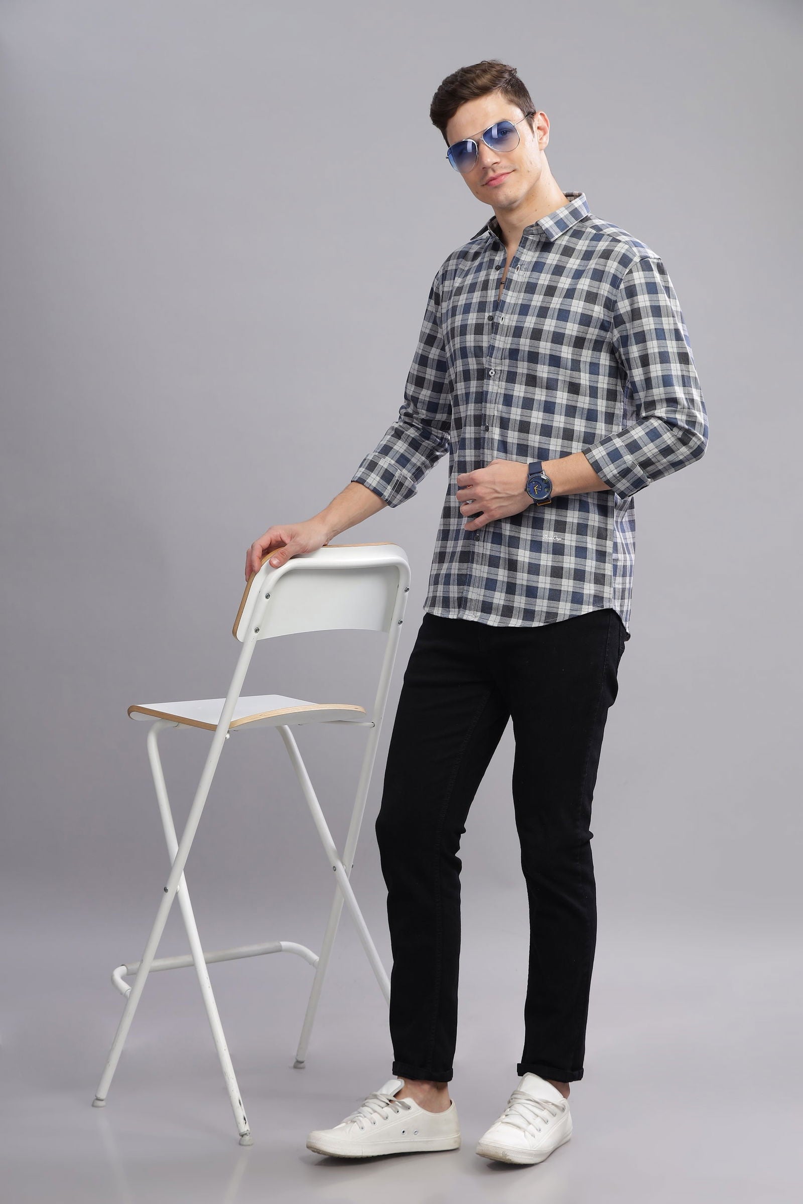 Metro Check Structured Check Shirt - Three Days
