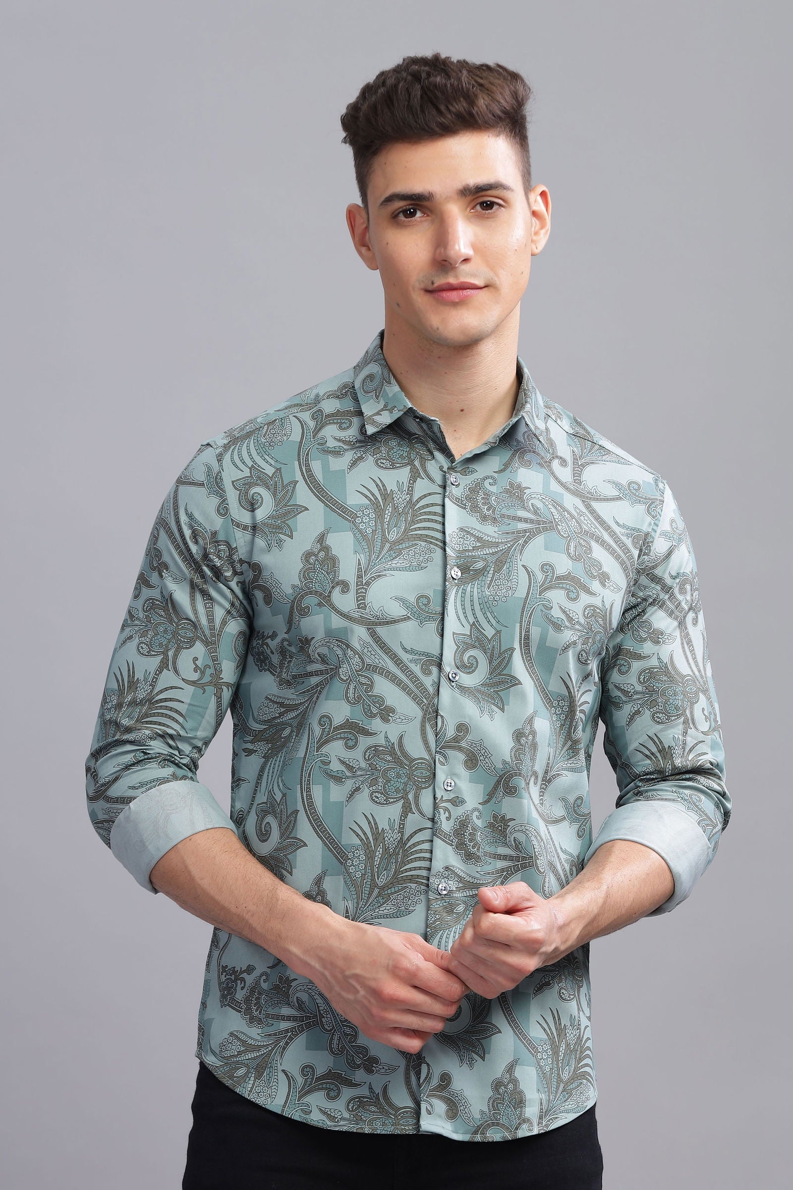 Petal Abstract Print Full Sleeves Shirt - Three Days
