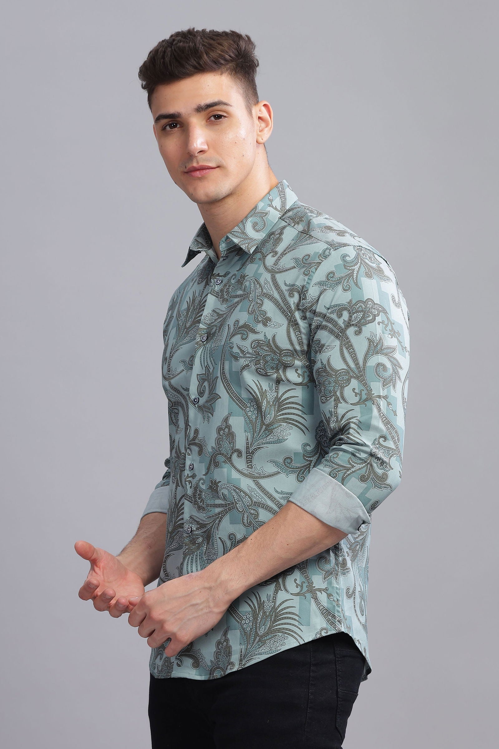 Petal Abstract Print Full Sleeves Shirt - Three Days