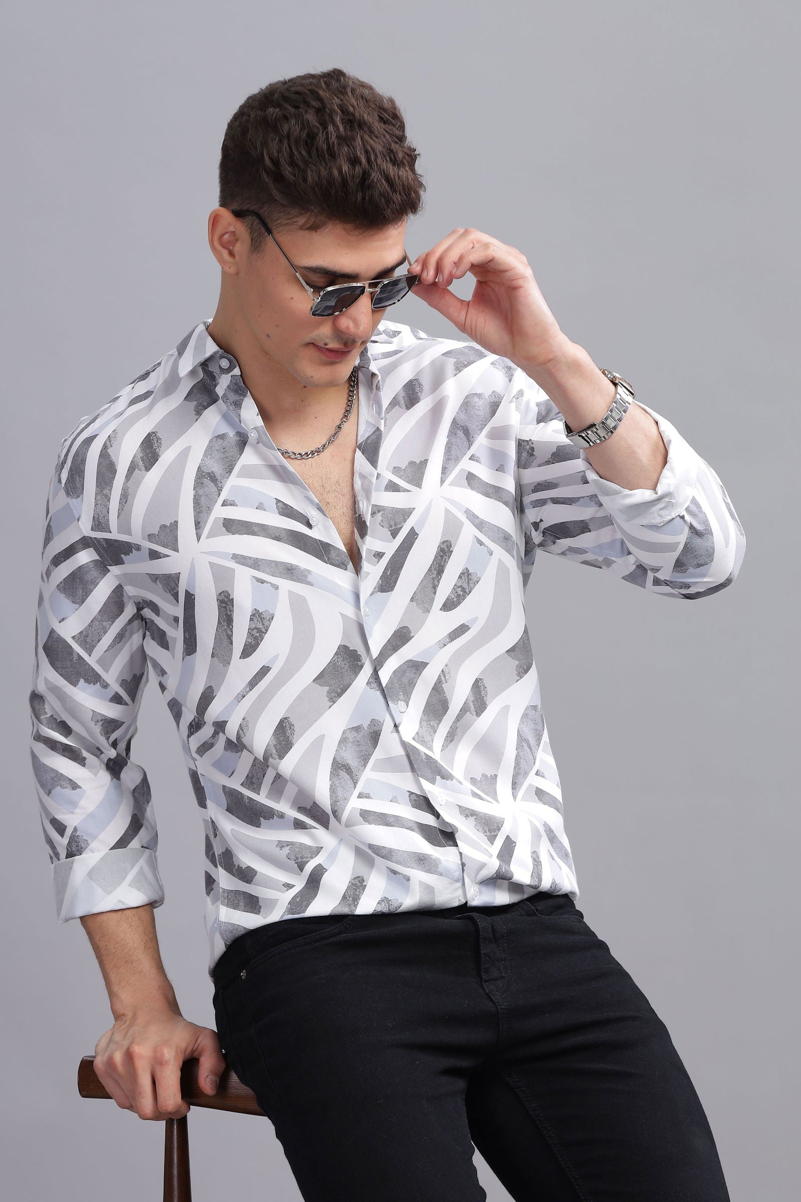 Quantum Abstract Printed Shirt - Three Days