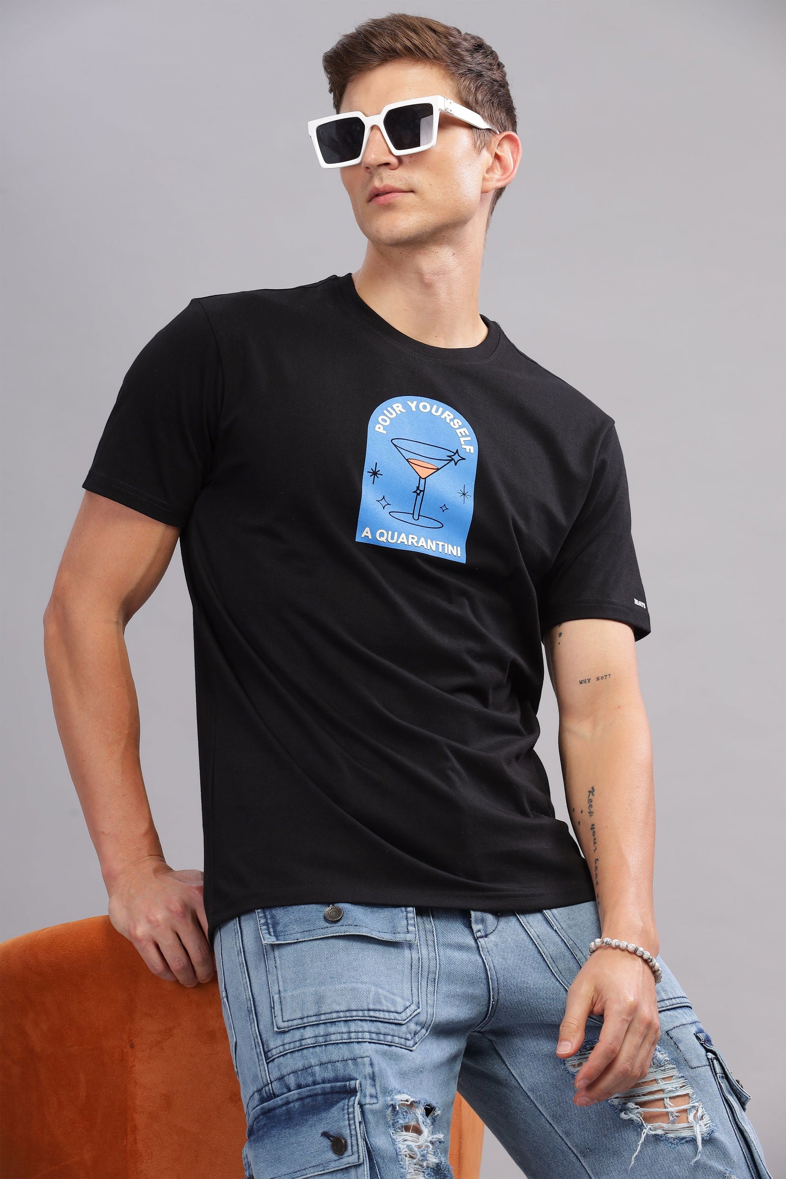Quarantini Black Tshirt - Three Days