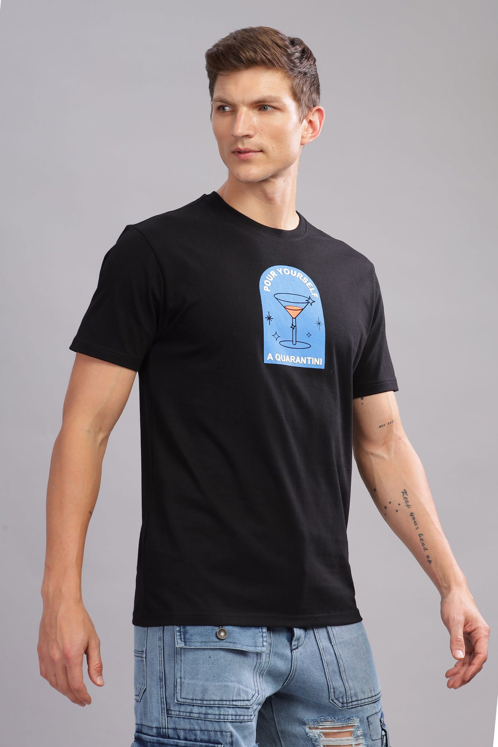 Quarantini Black Tshirt - Three Days